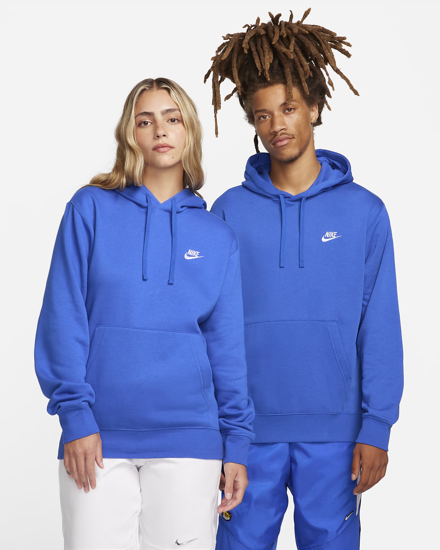 Sweat à capuche Nike Sportswear Club Fleece - Game Royal/Game Royal/Blanc