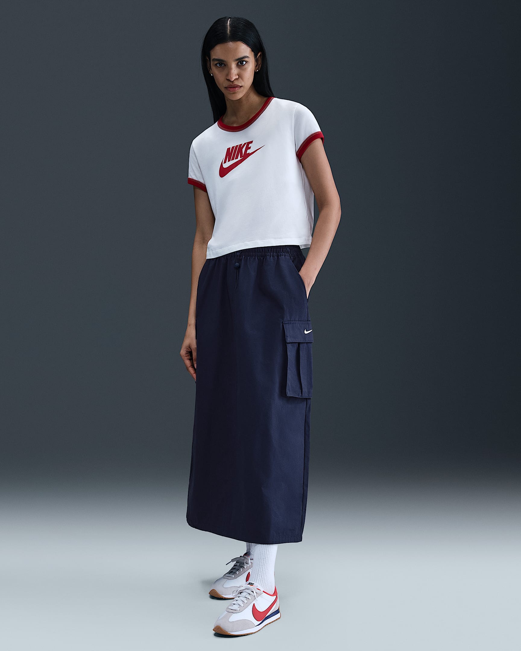 Nike Sportswear ruimvallende cargorok - Midnight Navy/Sail