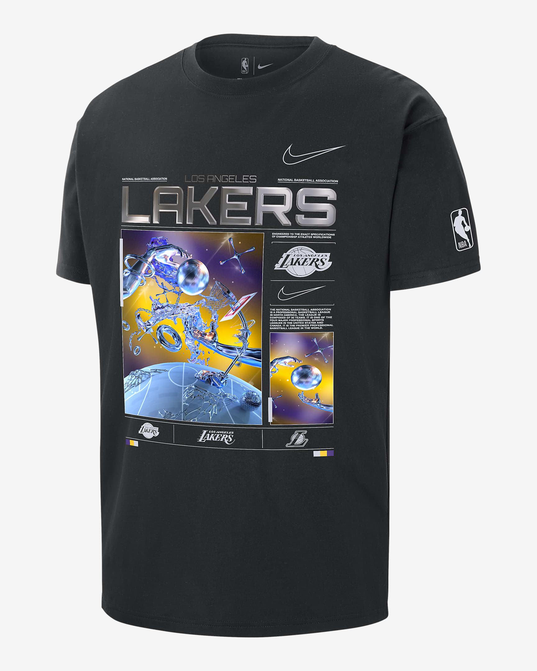 Los Angeles Lakers Courtside Mens Nike Nba Max90 T Shirt 