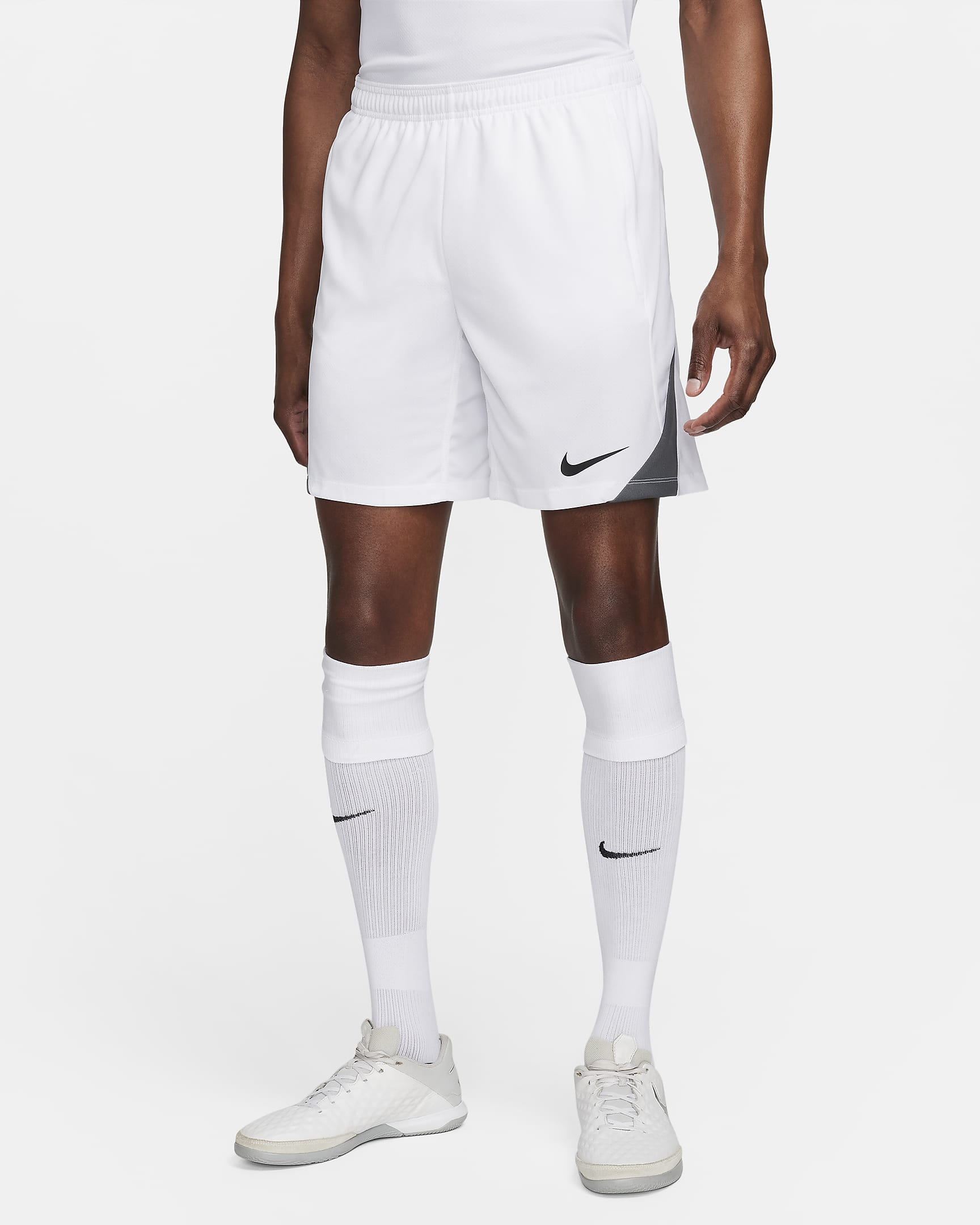 Shorts de fútbol Dri-FIT para hombre Nike Strike - Blanco/Blanco/Gris hierro/Negro