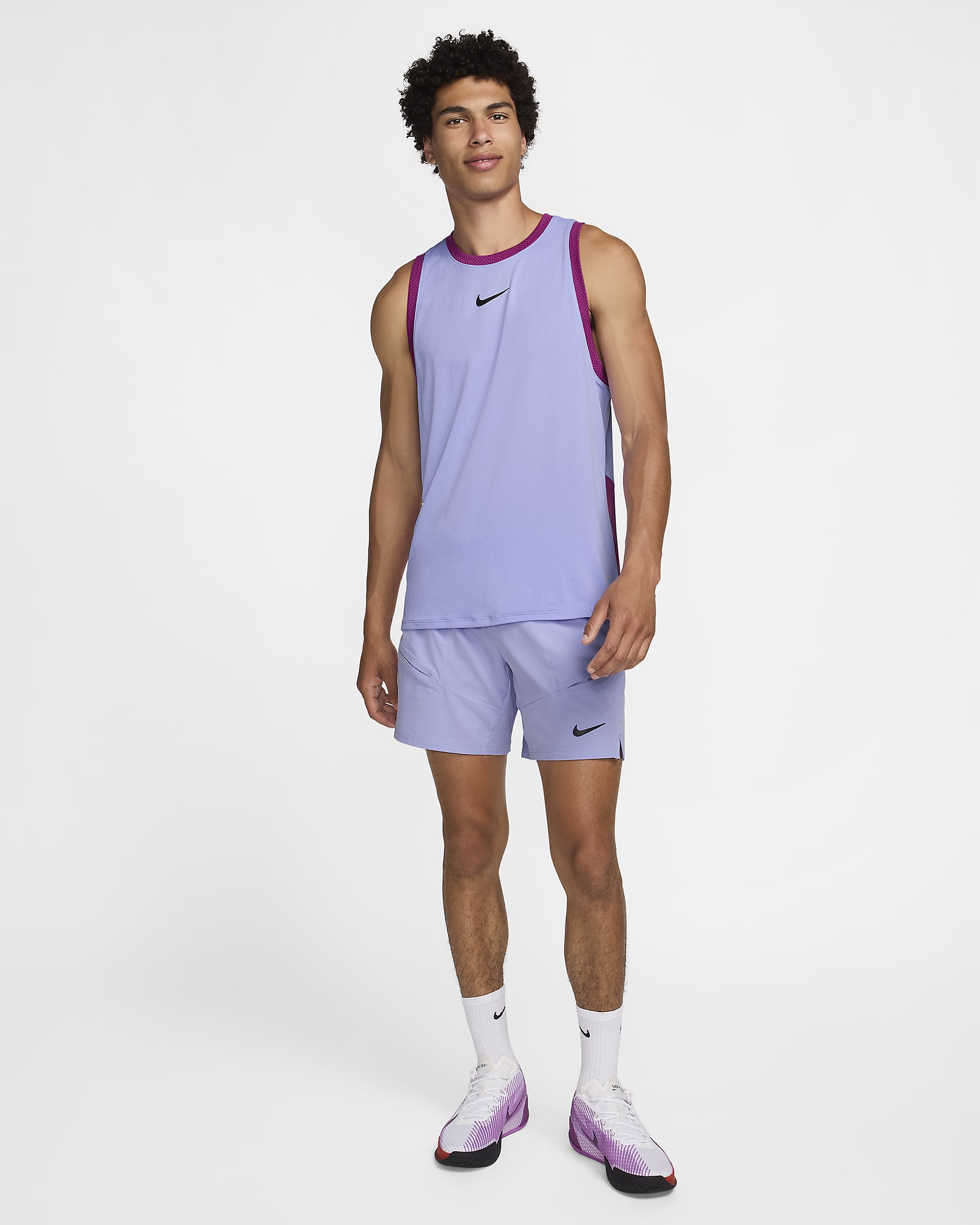 NikeCourt Advantage Men's Dri-FIT 18cm (approx.) Tennis Shorts - Purple Pulse/Black