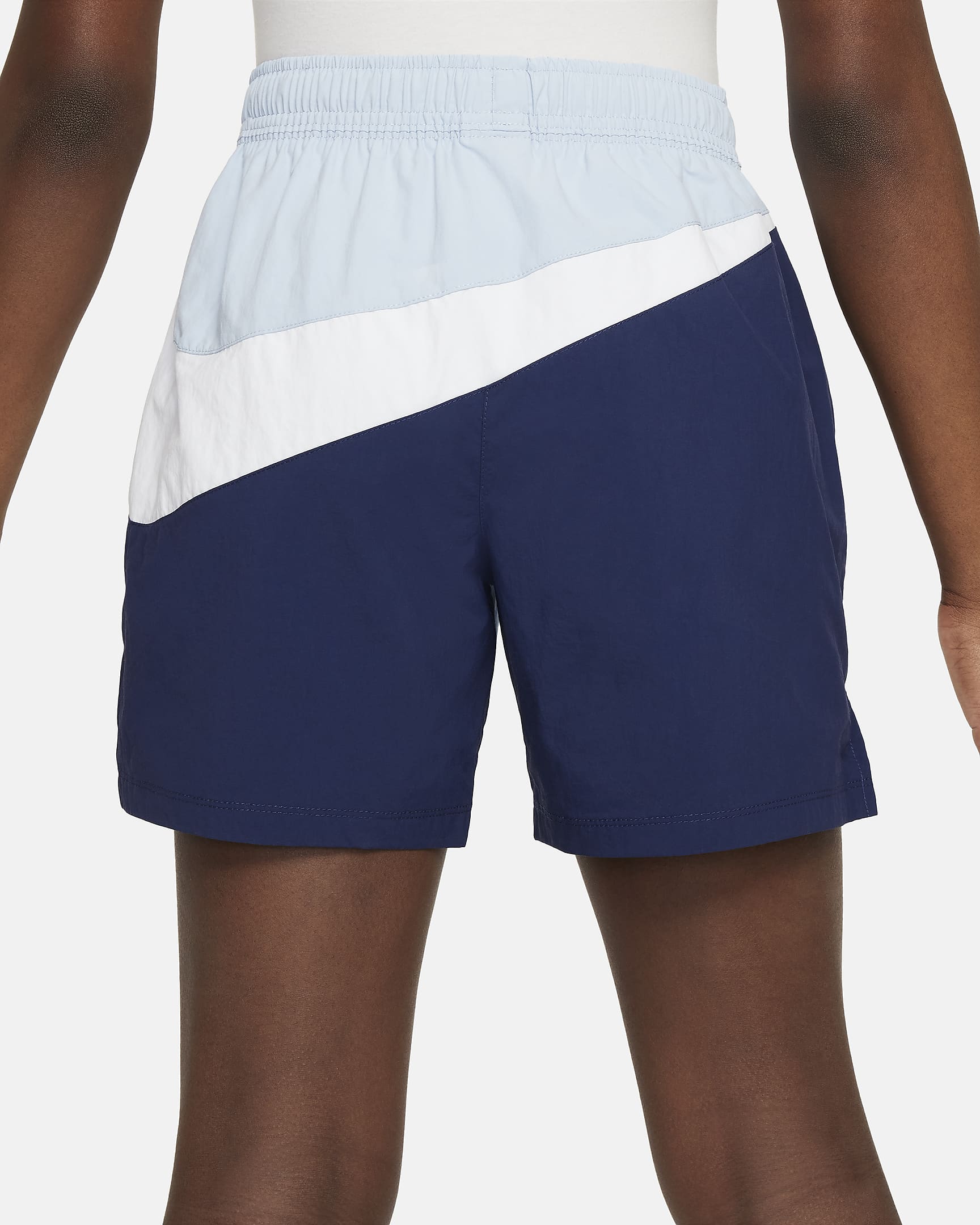 Nike Sportswear Amplify Big Kids' Woven Shorts - Light Armory Blue/Midnight Navy/White