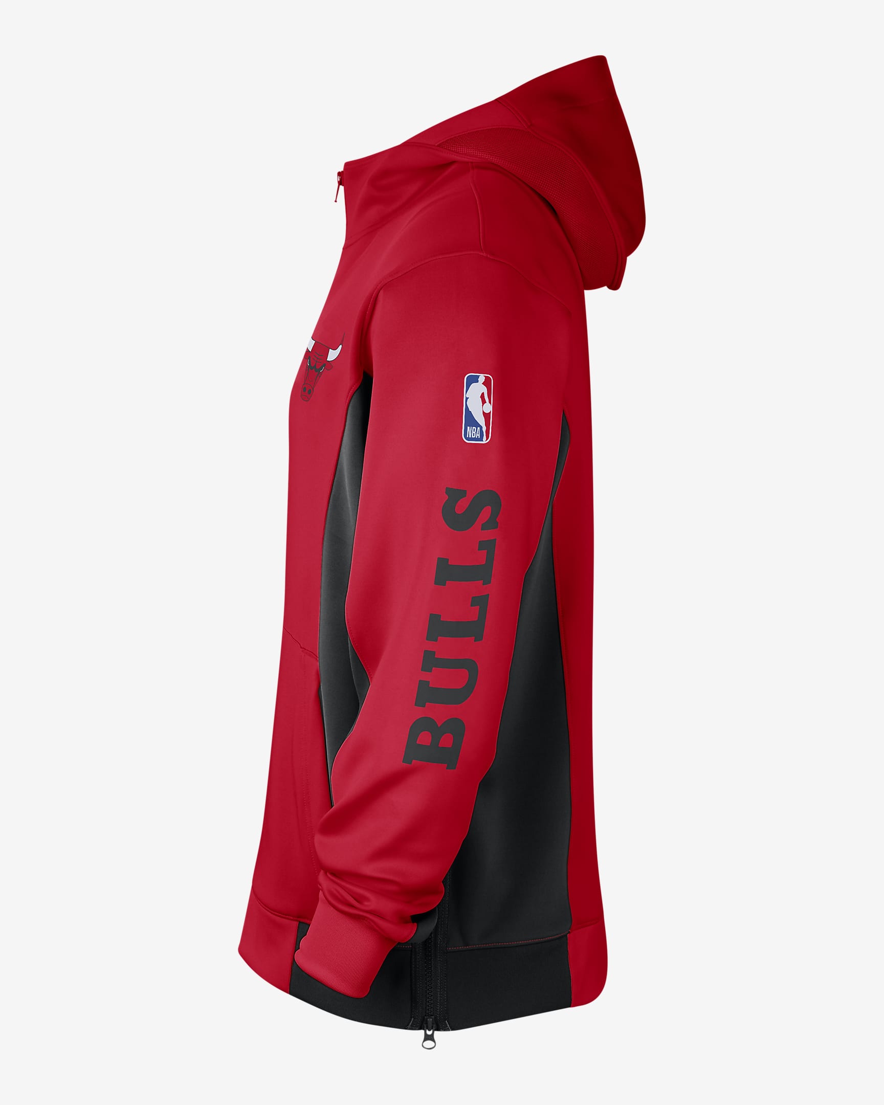 Chicago Bulls Showtime Men's Nike Dri-FIT NBA Full-Zip Hoodie - University Red/Black/Black/White