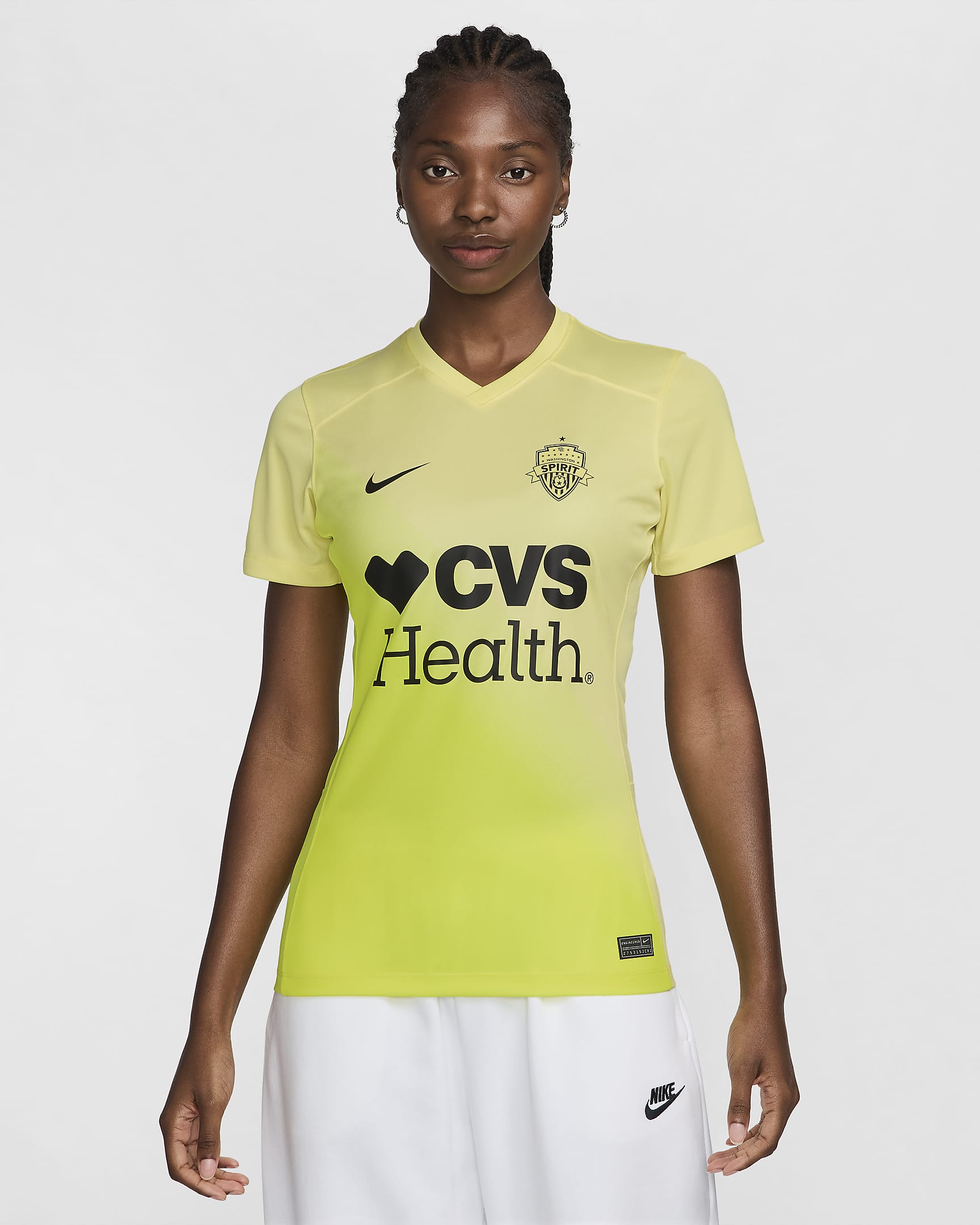 Jersey de fútbol Nike Dri-FIT Replica de la NWSL del Washington Spirit segunda equipación 2024 Stadium para mujer - Citrón claro