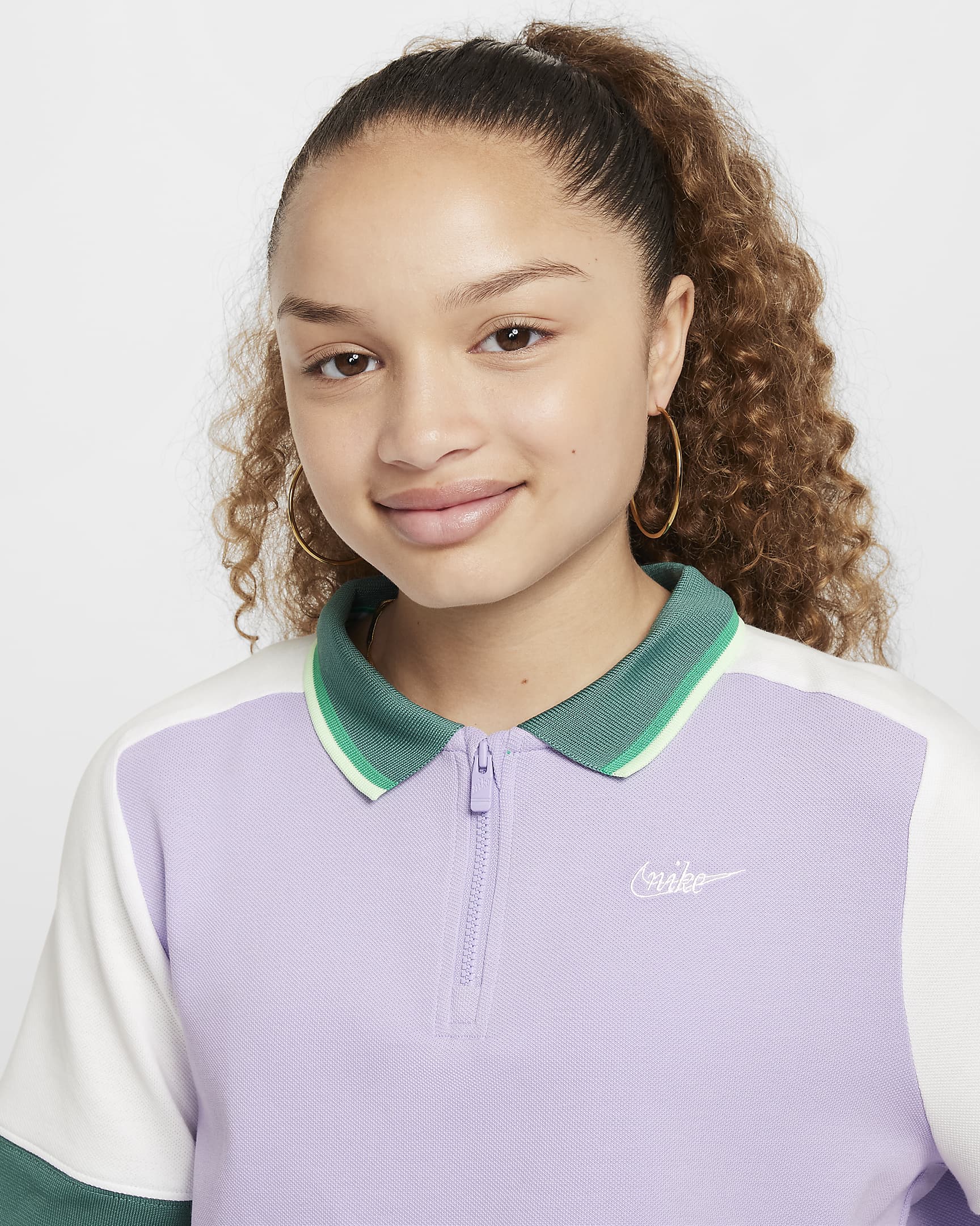 Nike Sportswear Girls' Crop Top - Hydrangeas/White