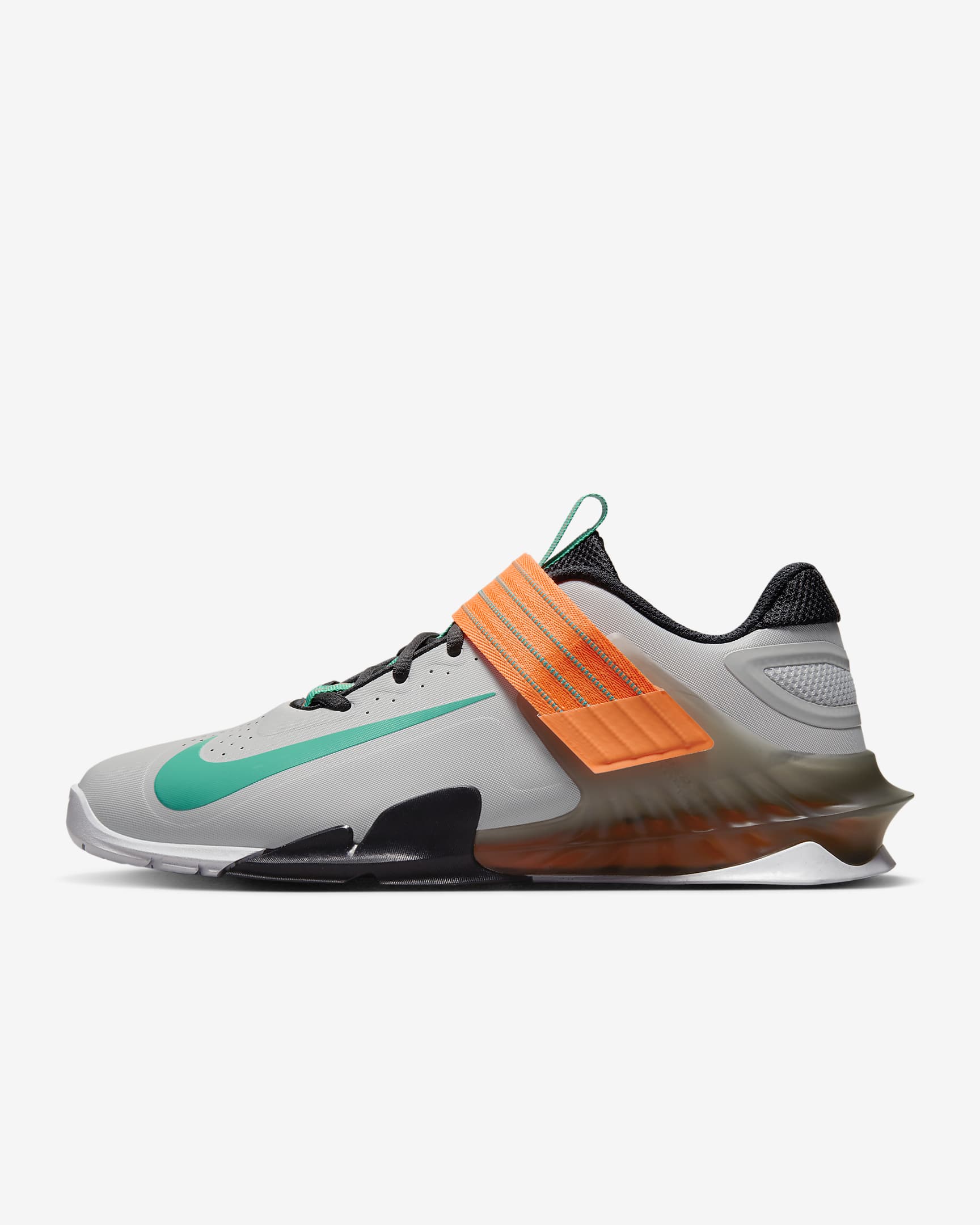 Nike Savaleos Weightlifting Shoes - Grey Fog/Dark Smoke Grey/Total Orange/Clear Emerald