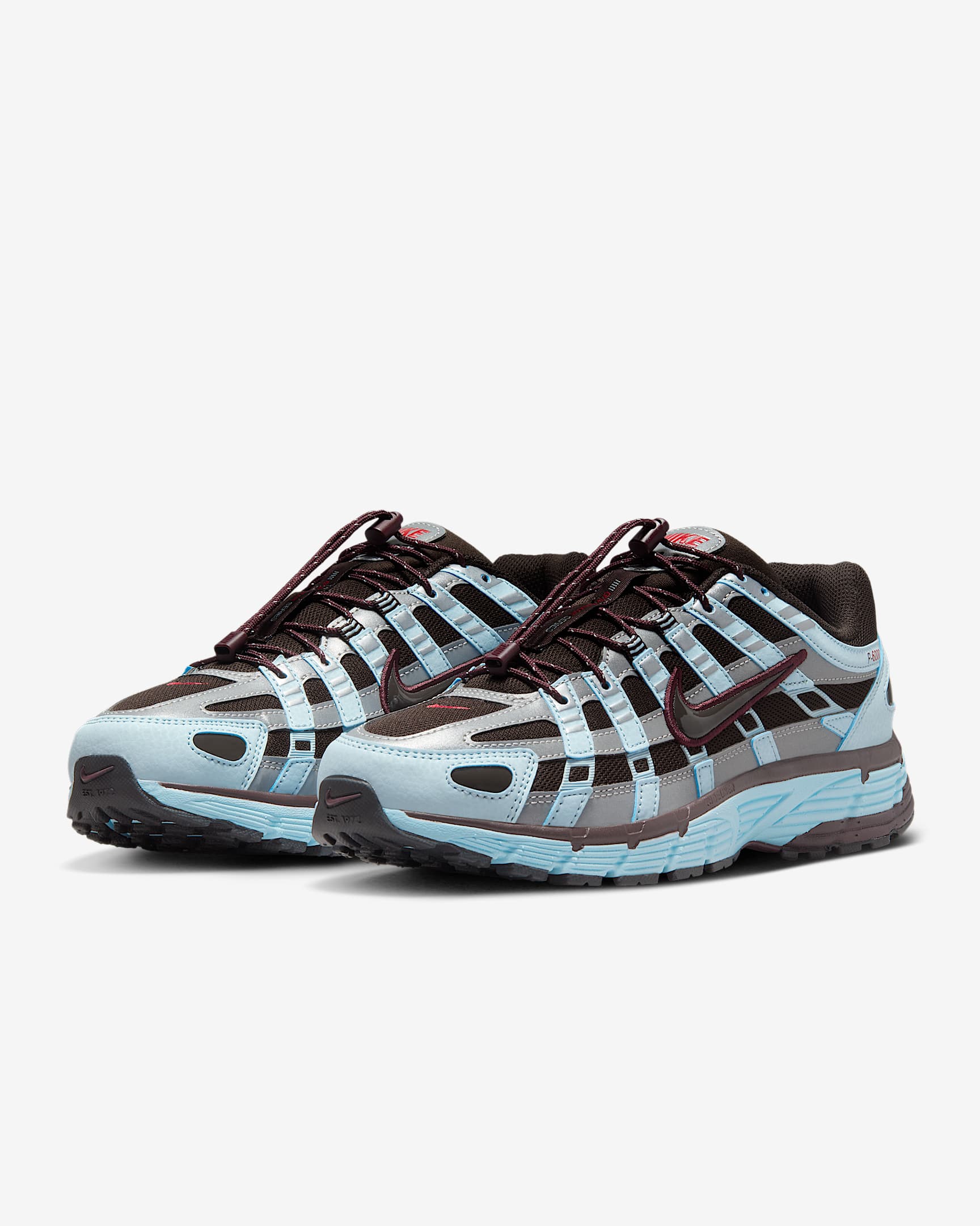 Nike P-6000 Kadın Ayakkabısı - Glacier Blue/Velvet Brown/Metallic Silver/Burgundy Crush