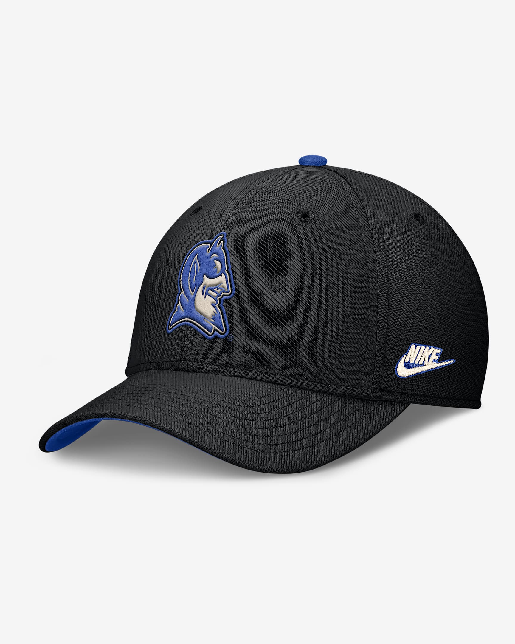 Gorra universitaria Nike Dri-FIT para hombre Duke Legacy Rise - Royal
