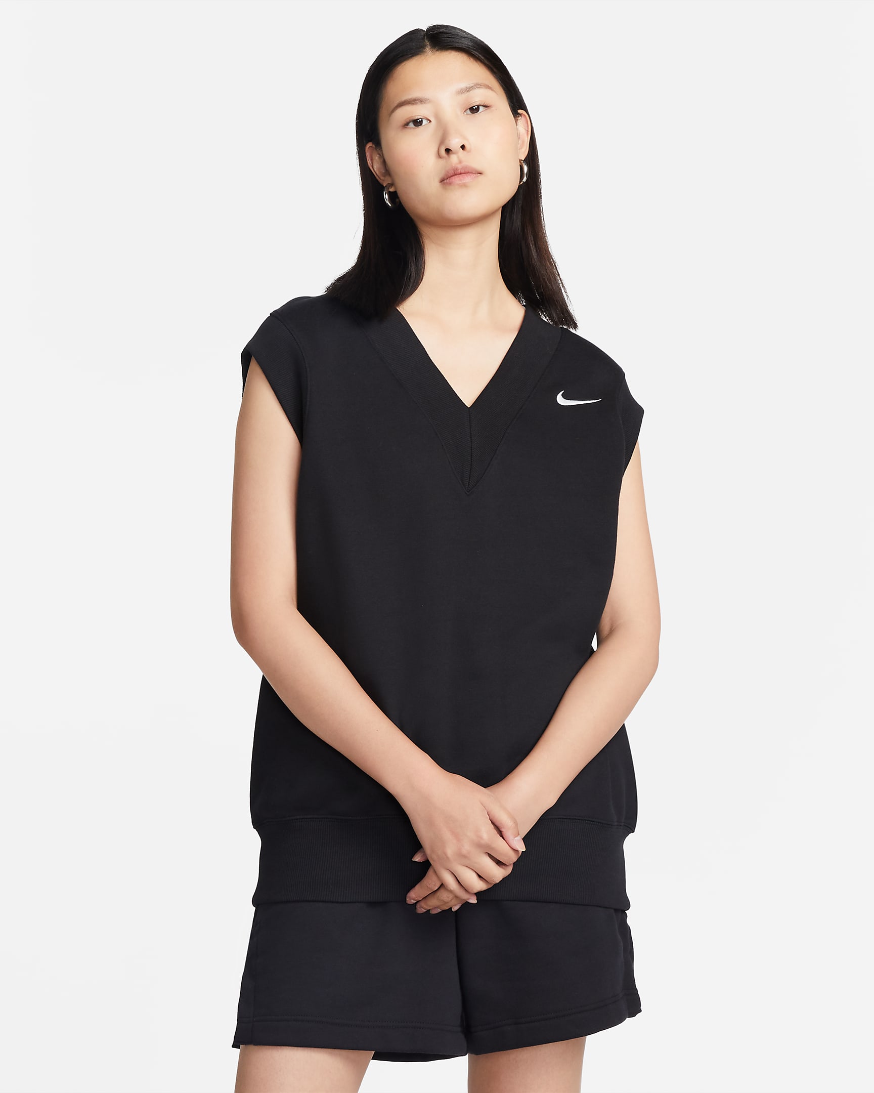 Nike Sportswear Phoenix Fleece Women's Oversized Gilet - Black/Sail