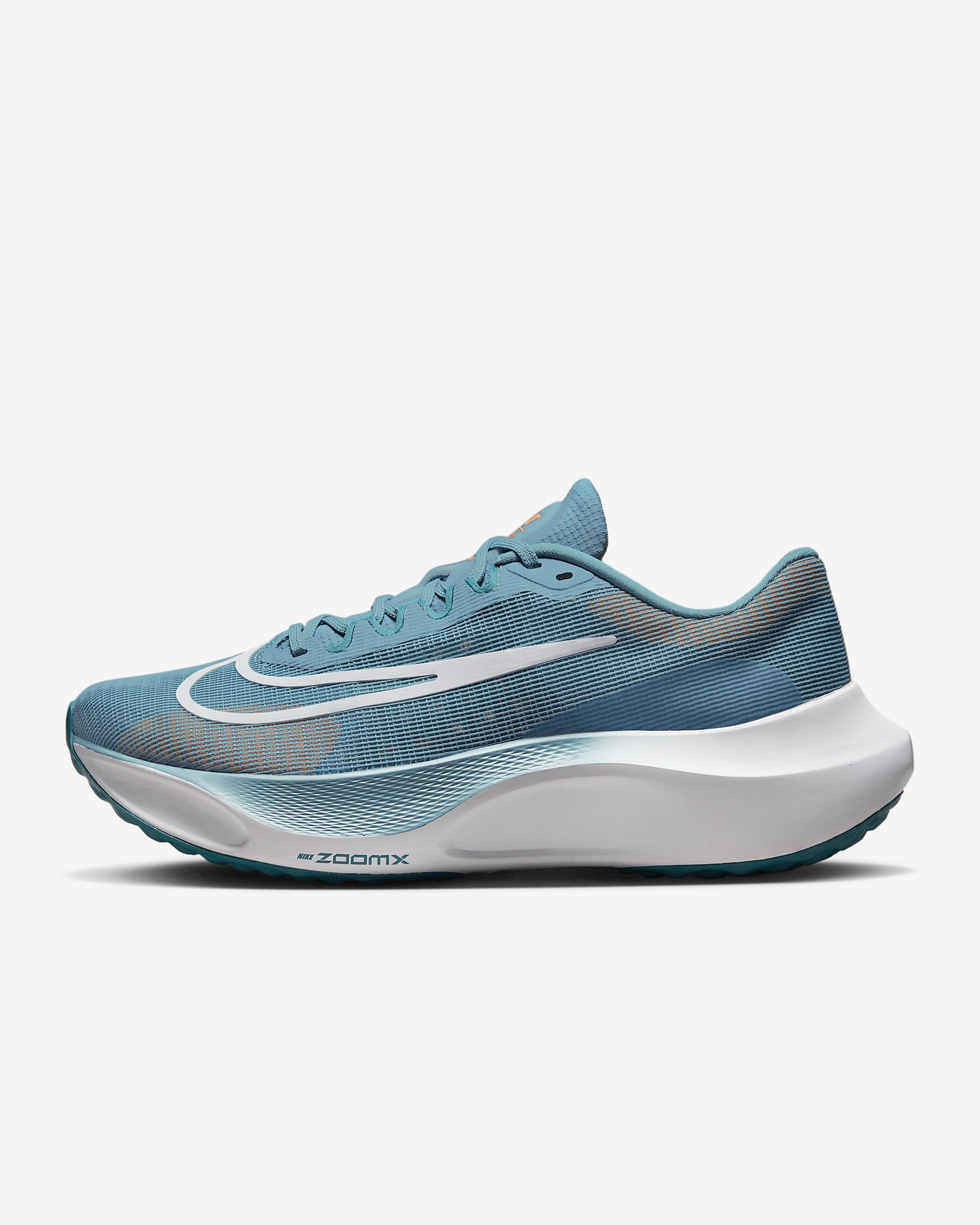 Nike Zoom Fly 5 Men's Road Running Shoes - Cerulean/Bright Spruce/Peach Cream/White