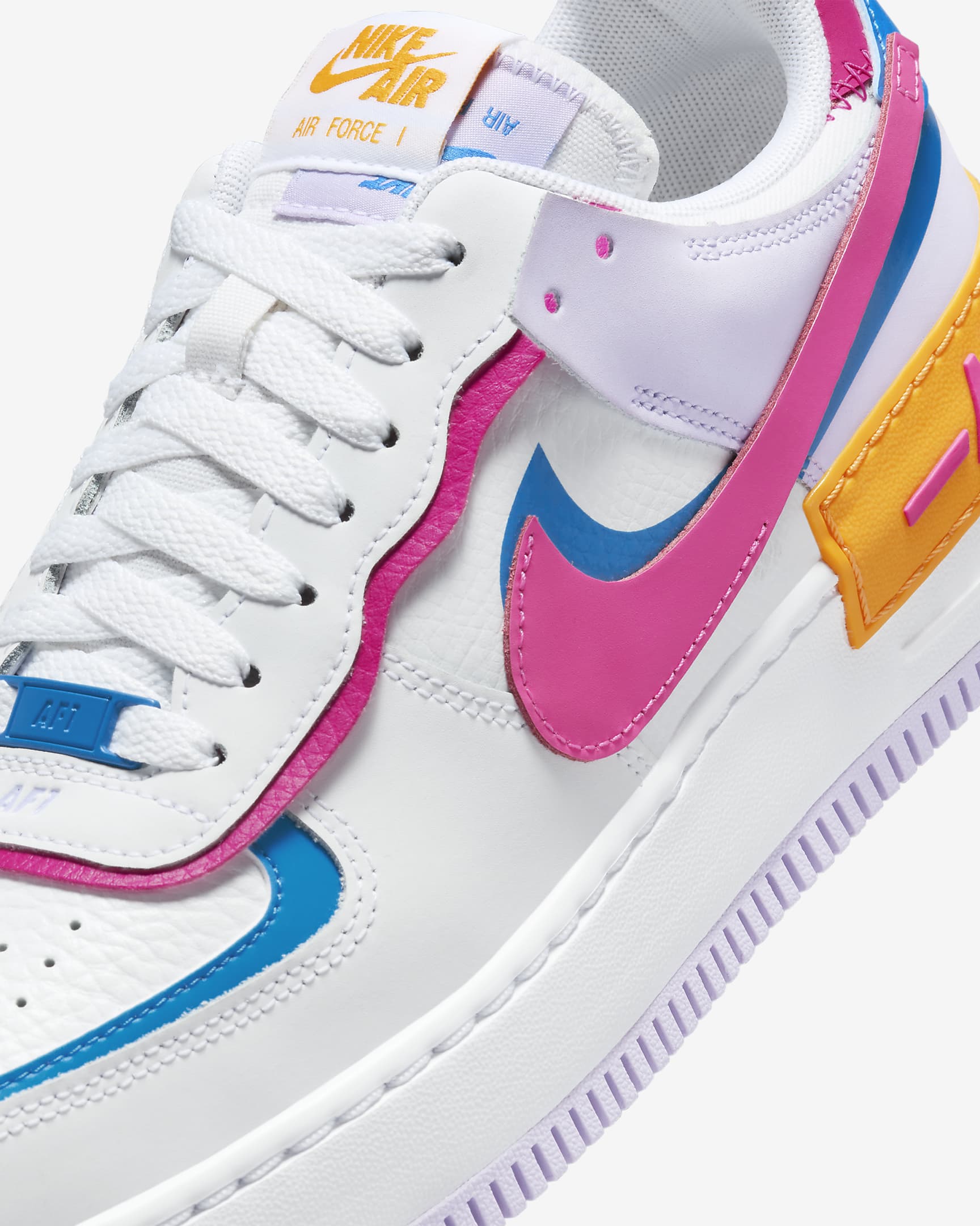 รองเท้าผู้หญิง Nike Air Force 1 Shadow - ขาว/Photo Blue/Lilac Bloom/Alchemy Pink