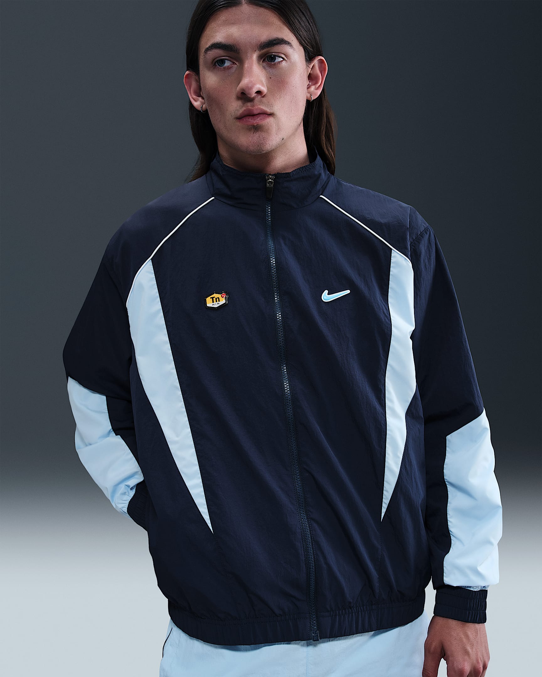 Nike Sportswear Men's Woven Track Jacket - Obsidian/Celestine Blue/Blue Chill
