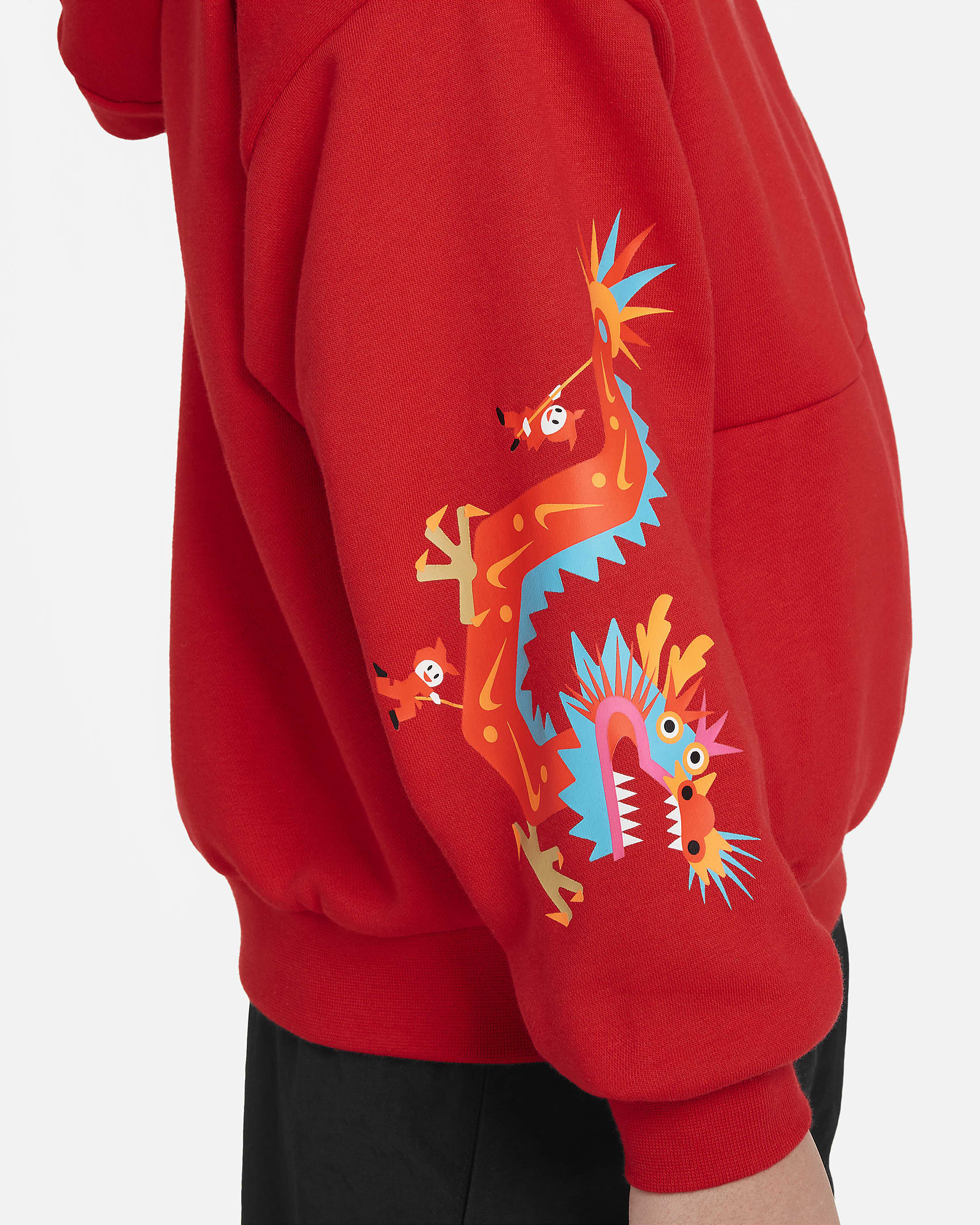 Nike Sportswear Icon Fleece "Lunar New Year" Big Kids' Hoodie - University Red