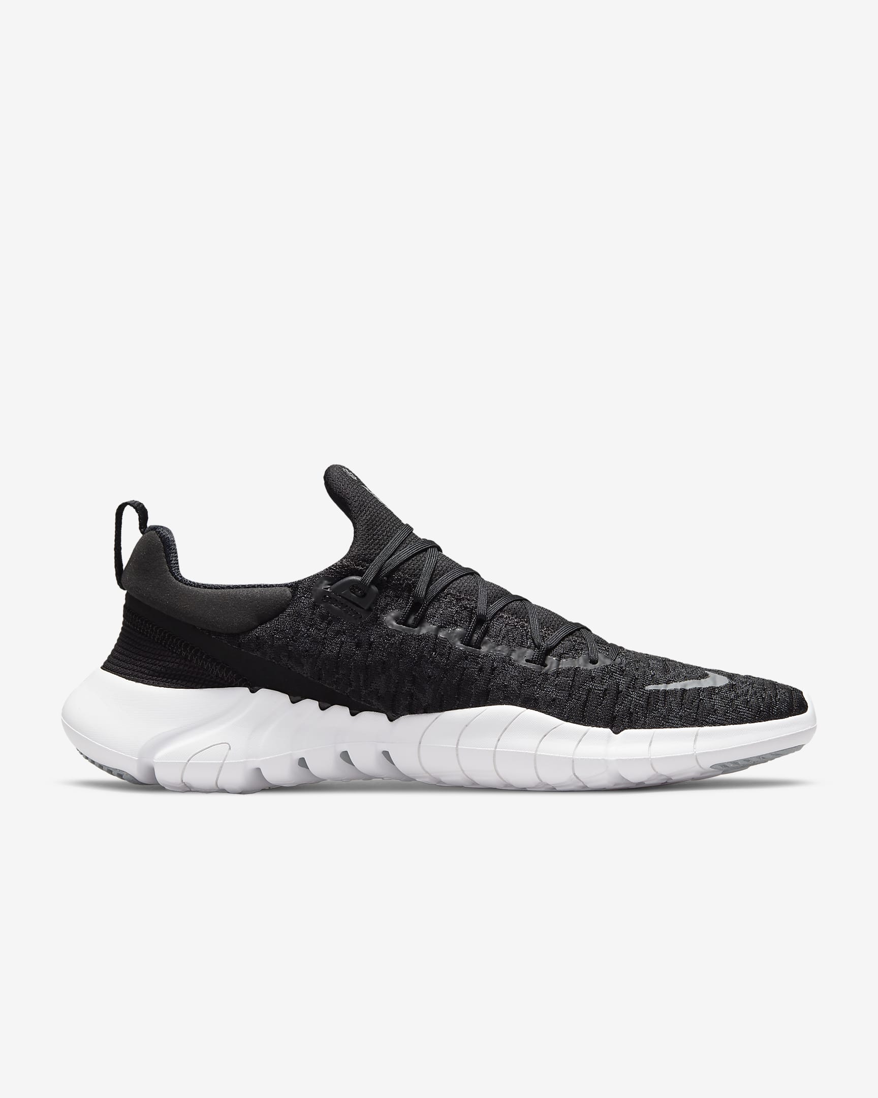 Nike Free Run 5.0 Men's Road Running Shoes - Black/Dark Smoke Grey/White