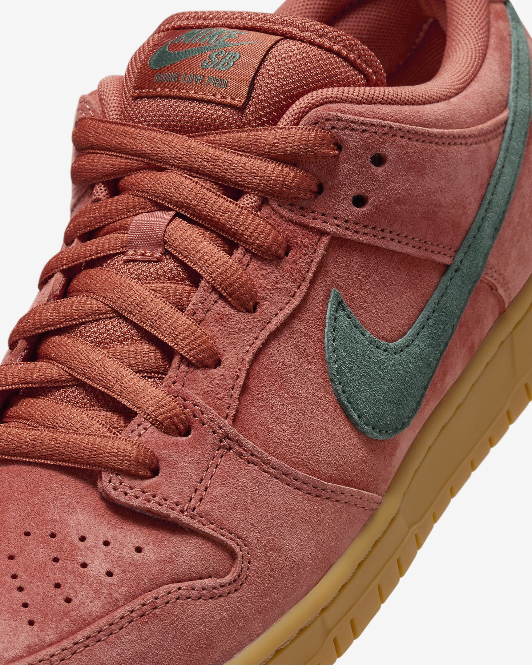 Calzado de skateboarding Nike SB Dunk Low Pro - Amanecer quemado/Marrón claro goma/Verde vintage