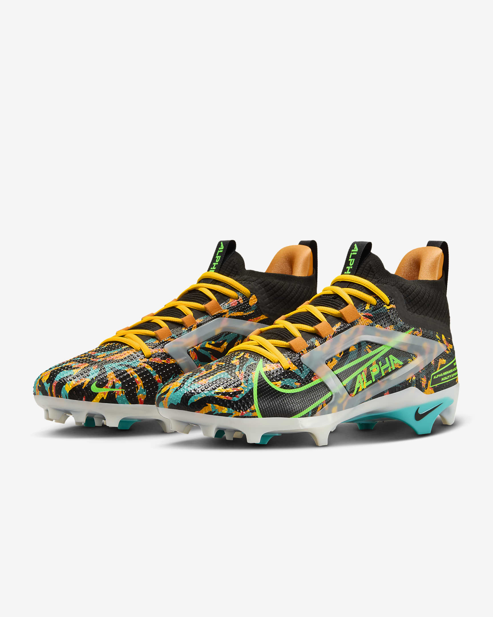 Nike Alpha Menace 4 Elite "Travis Kelce" Football Cleats - Black/Sail/Dusty Cactus/Green Strike