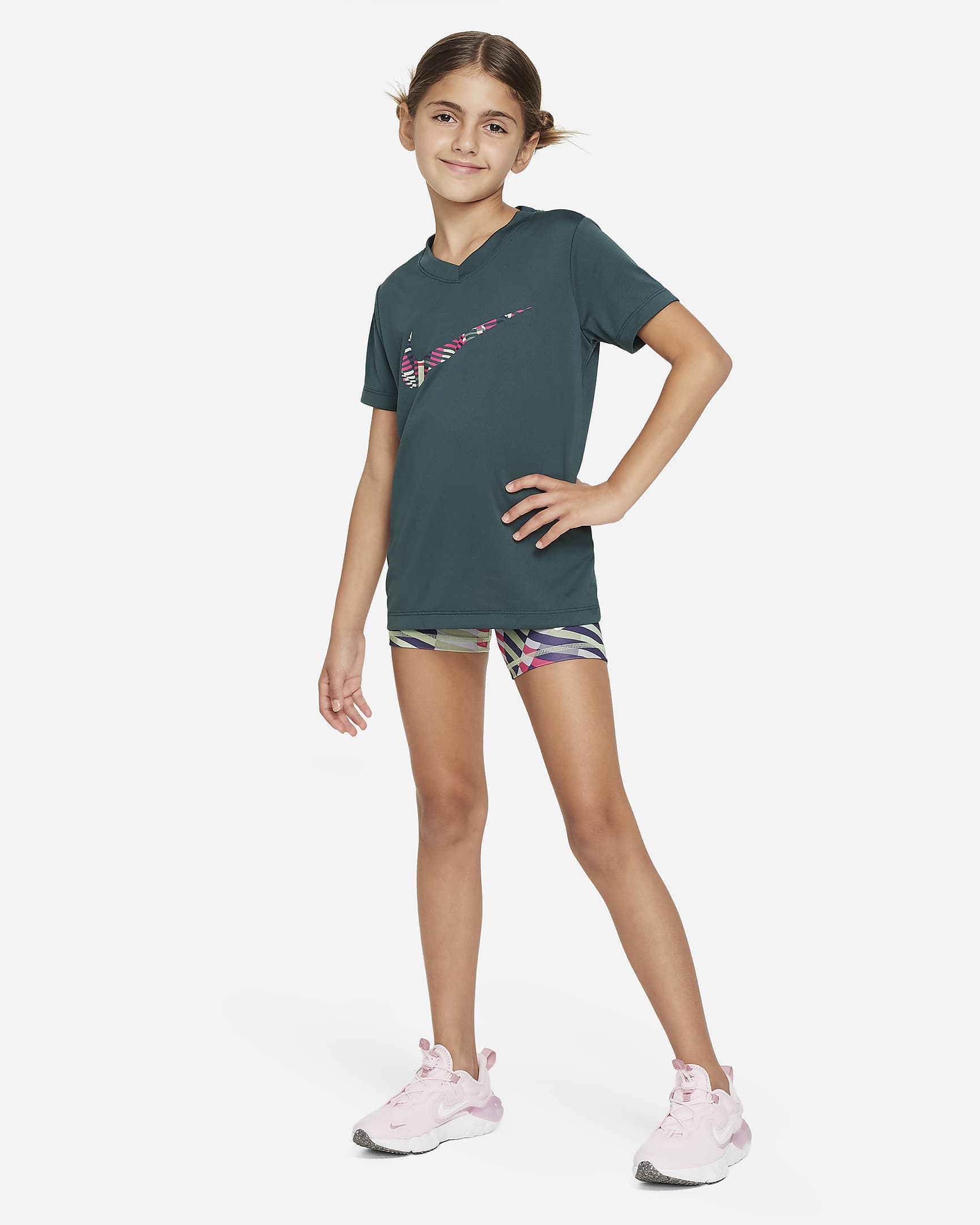 Nike Dri-FIT Older Kids' (Girls') V-Neck T-Shirt. Nike ID