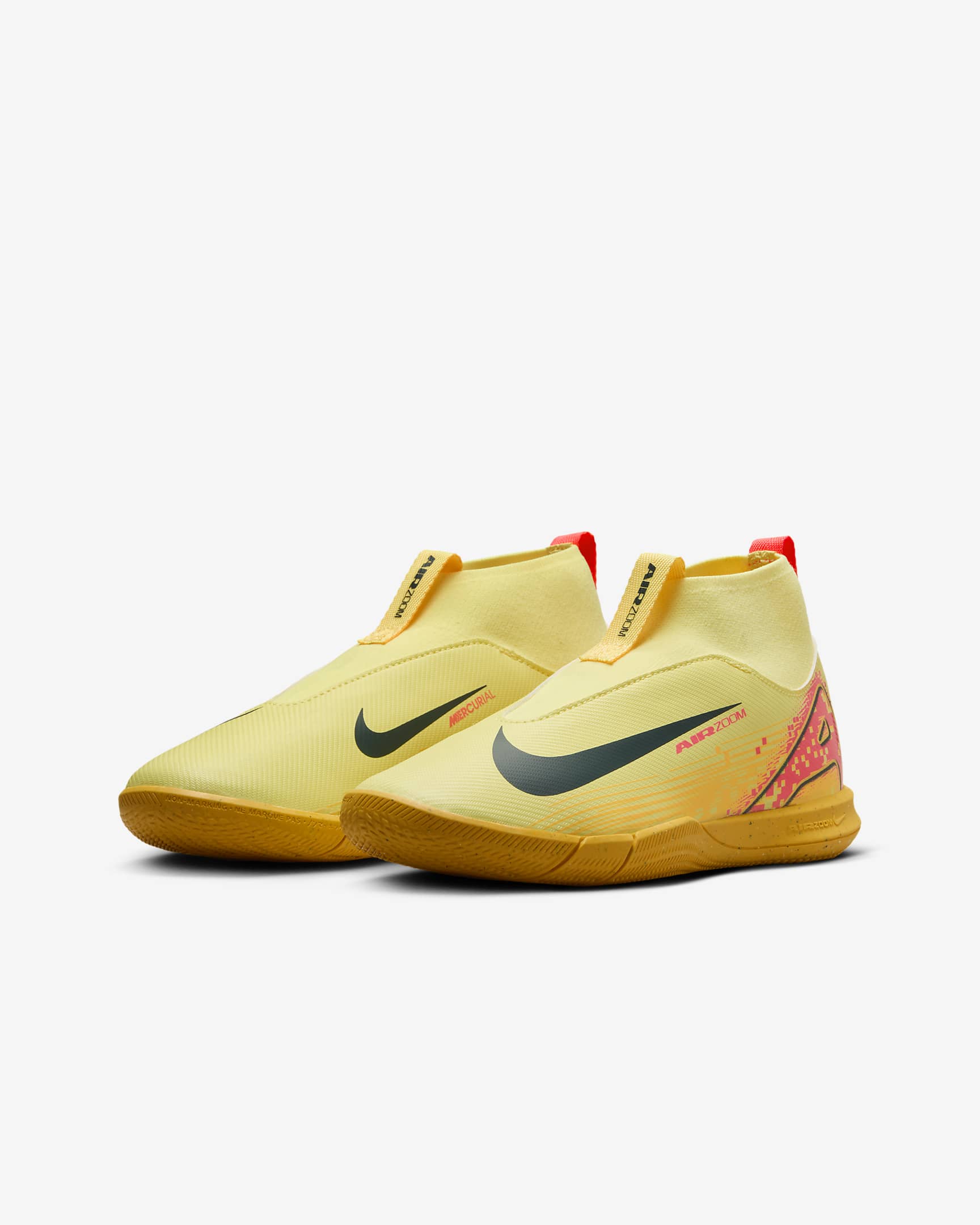 Nike Jr. Mercurial Superfly 10 Academy «Kylian Mbappé» fotballsko med høy profil til store barn - Light Laser Orange/Armory Navy