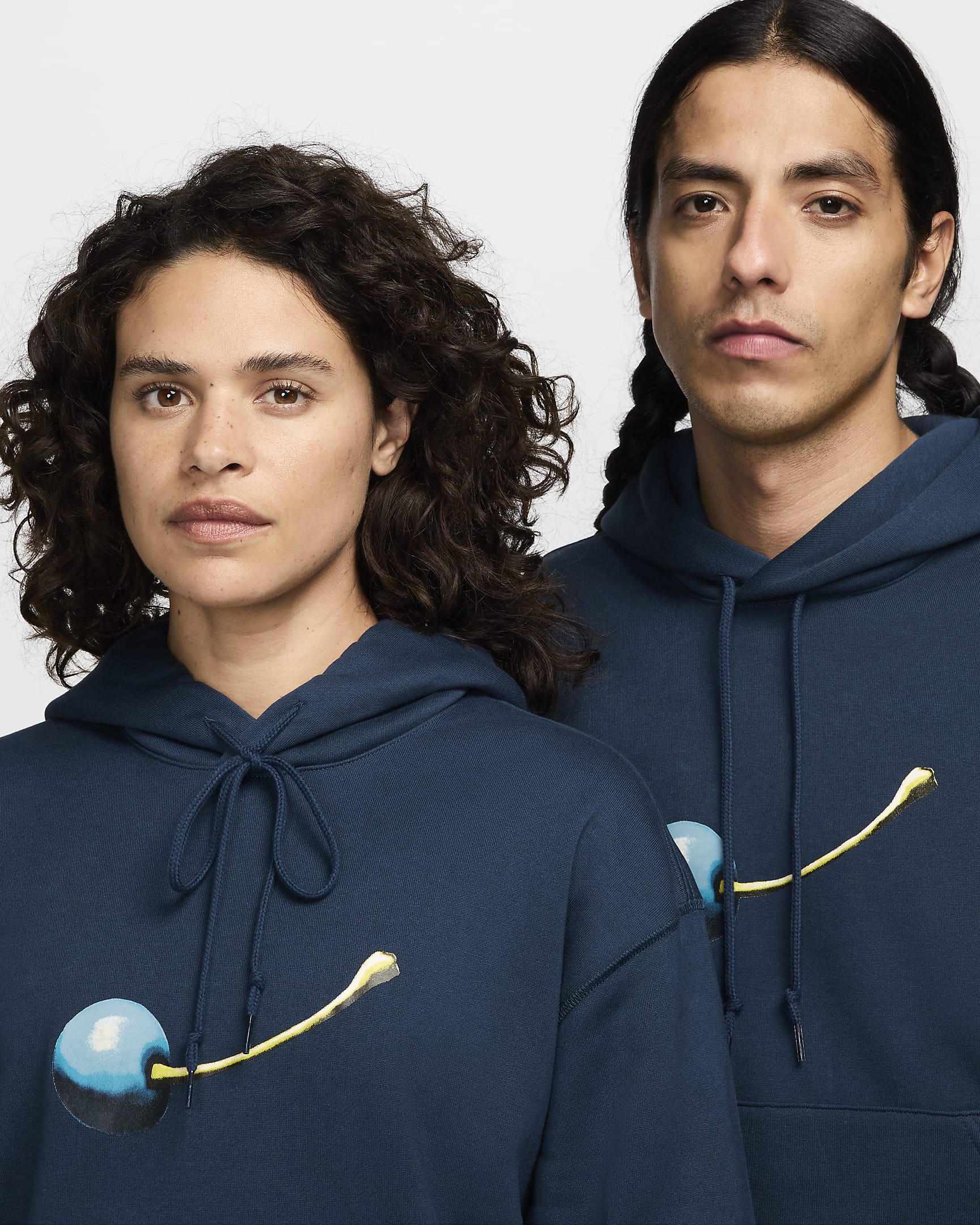 Nike SB Sudadera con capucha de skateboard de tejido Fleece - Armory Navy/Blanco