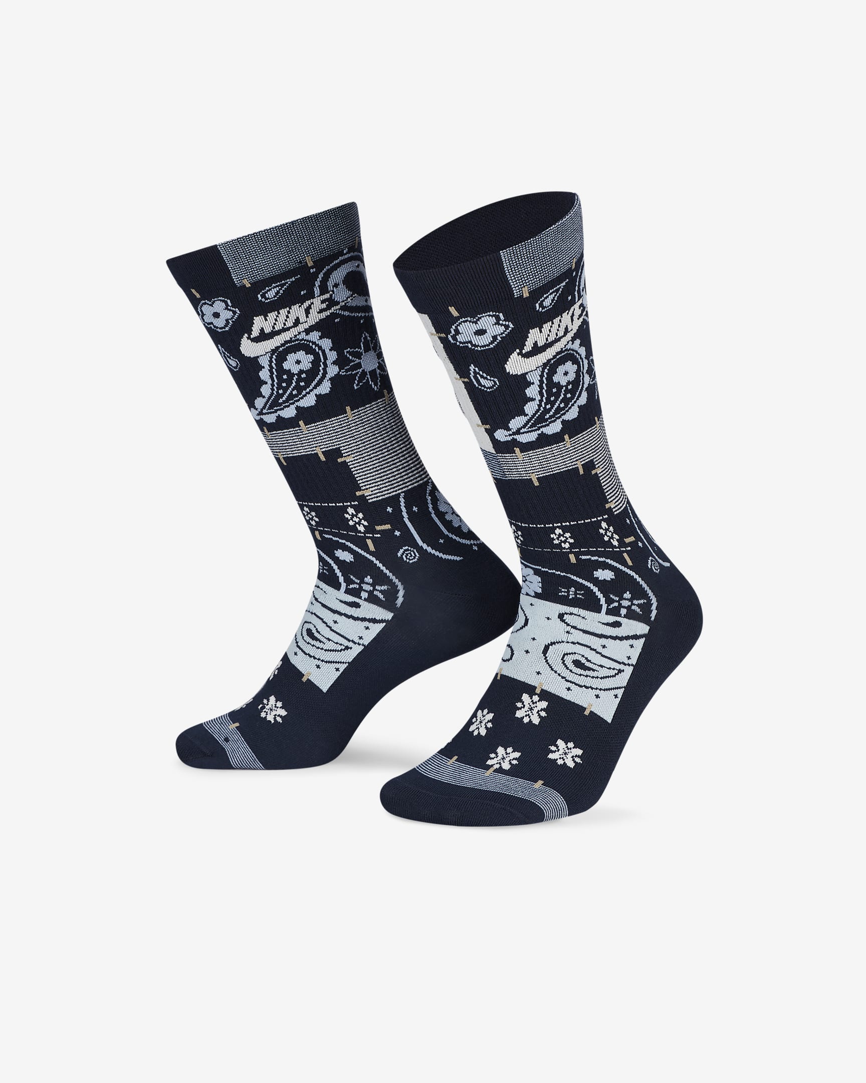 Nike Everyday Essentials Crew Socks - Aluminum/Obsidian/Midnight Navy/Pale Ivory