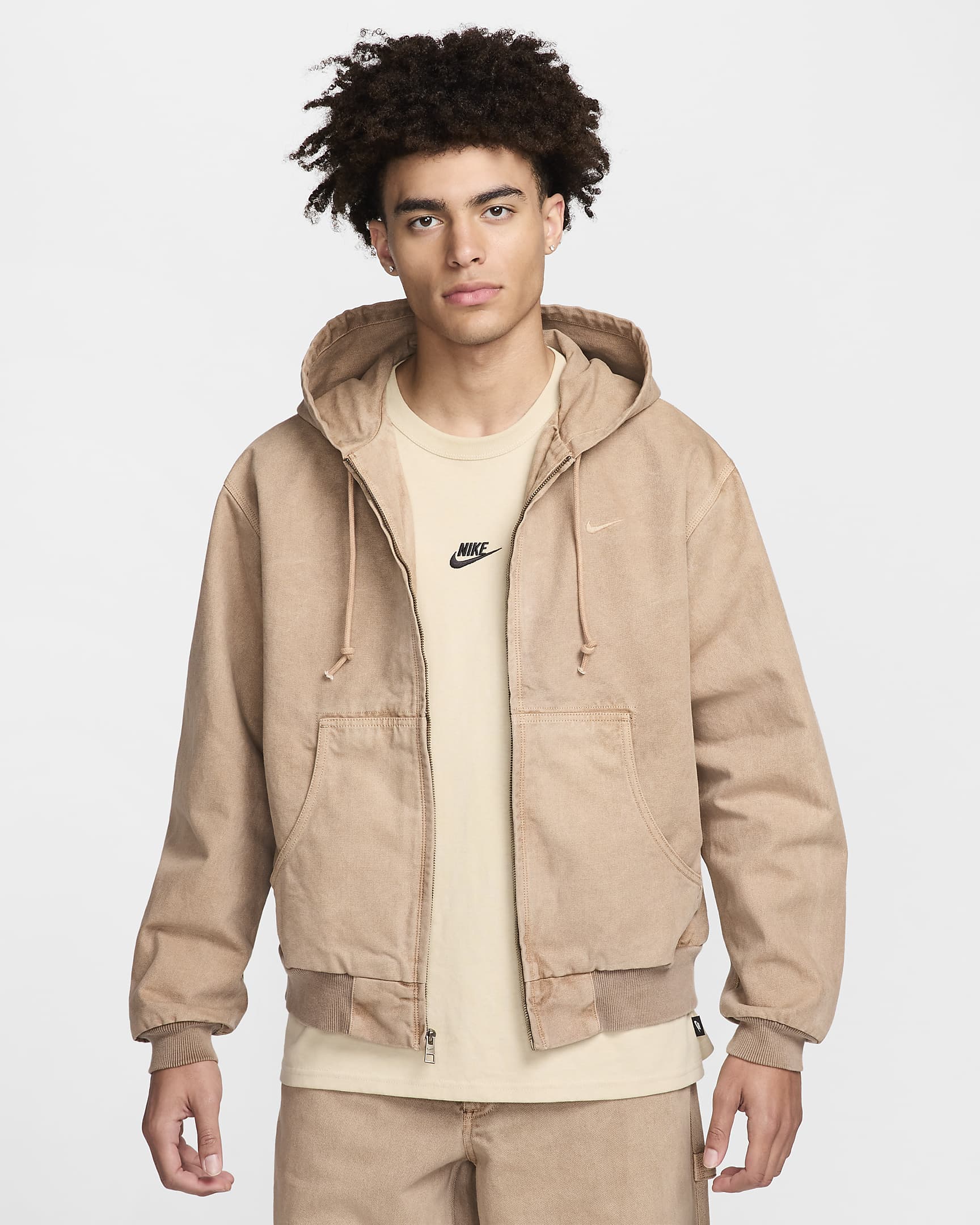 Veste à zip non doublée Nike Life pour homme - Hemp/Hemp