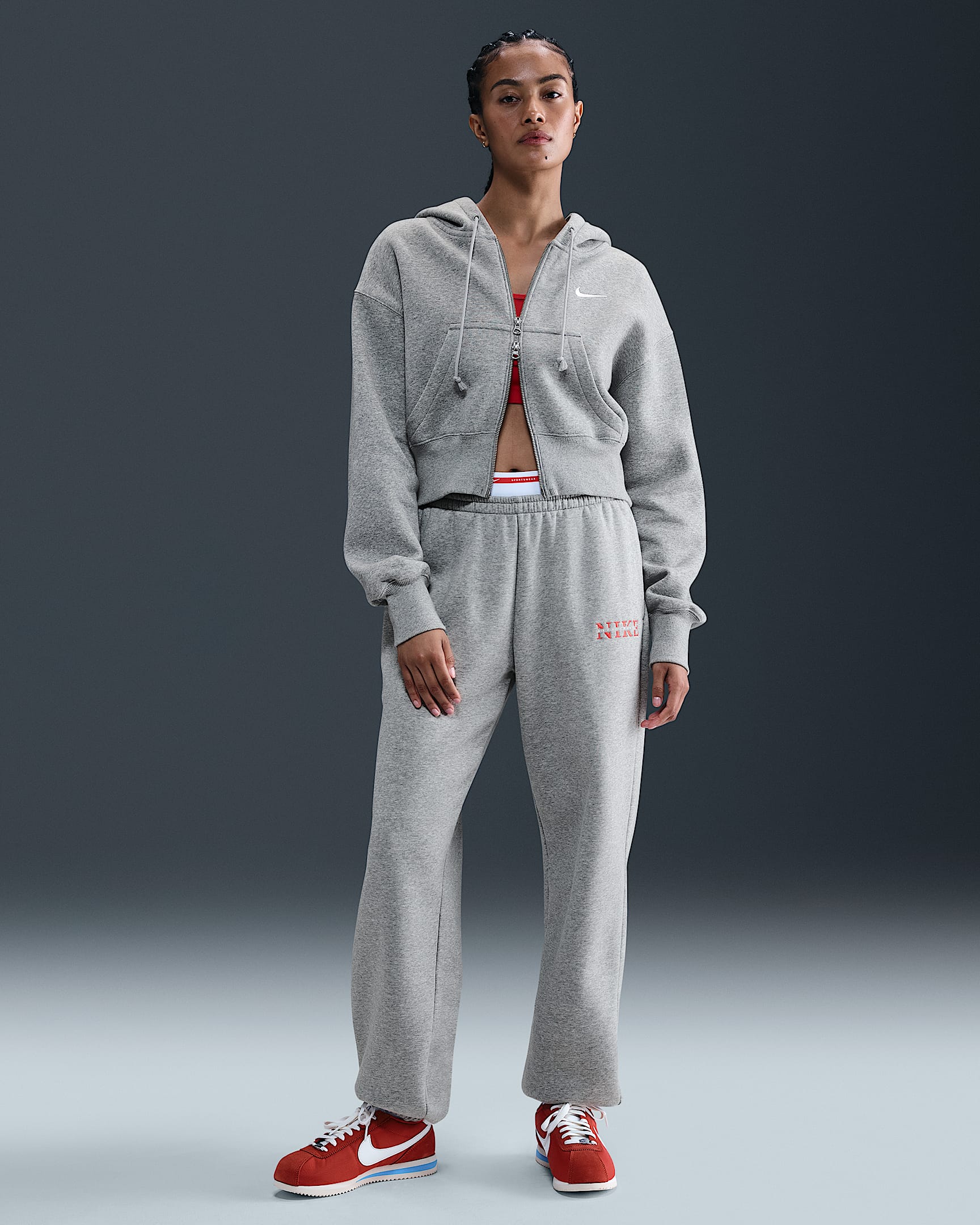 Nike Sportswear Phoenix Fleece Women's High-Waisted Sweatpants - Dark Grey Heather