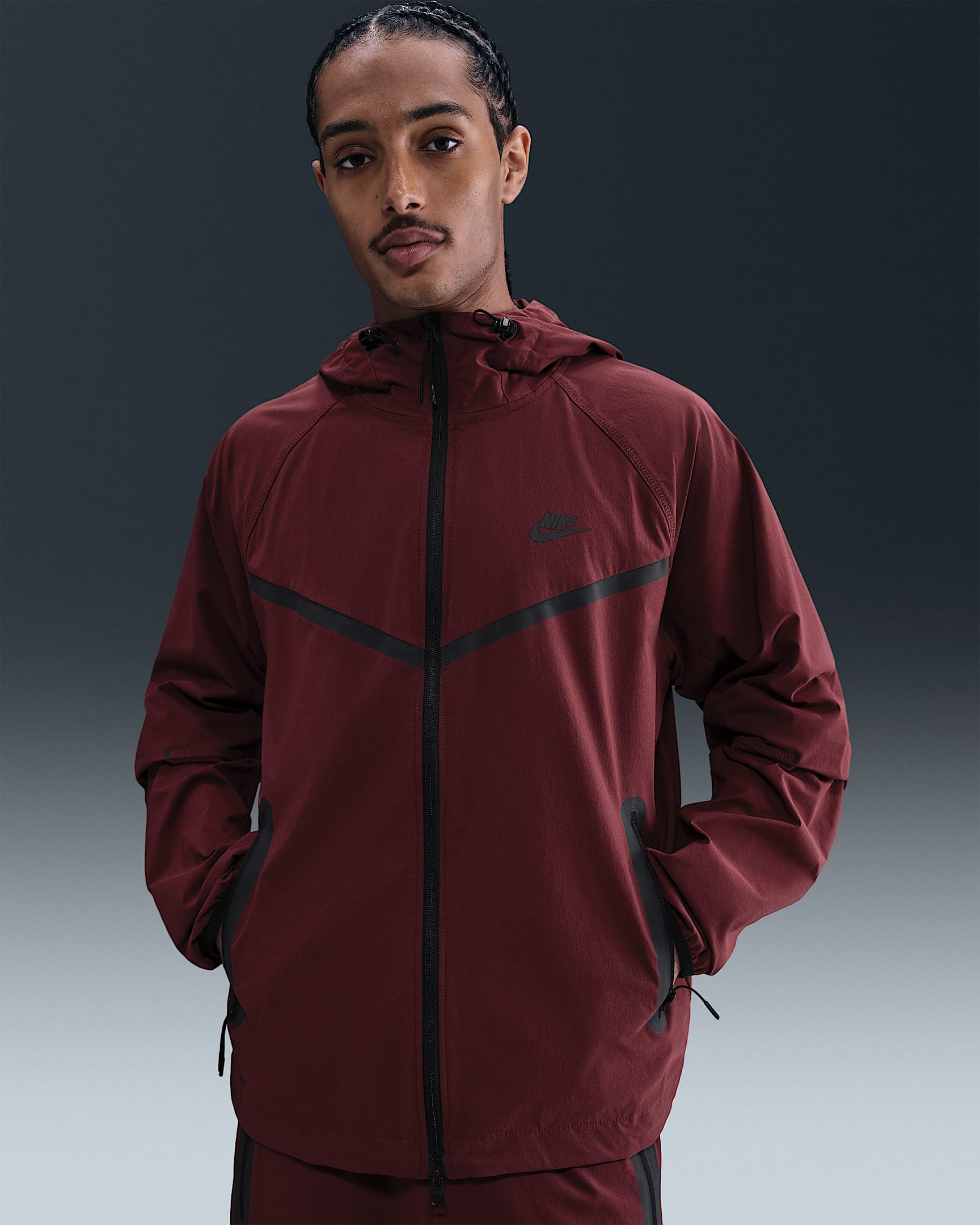 Nike Tech Men's Woven Jacket - Dark Team Red/Dark Team Red/Black