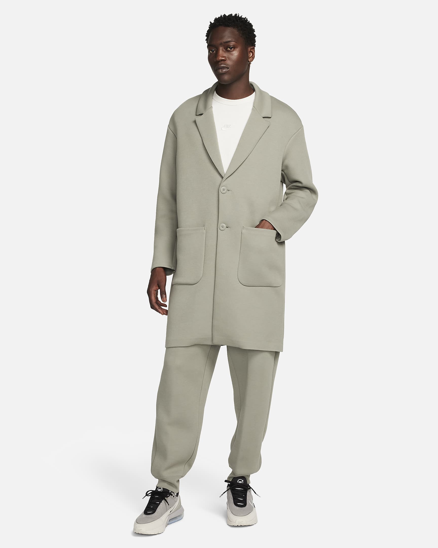 Nike Sportswear Tech Fleece Re-Imagined Men's Loose Fit Trench Coat - Dark Stucco