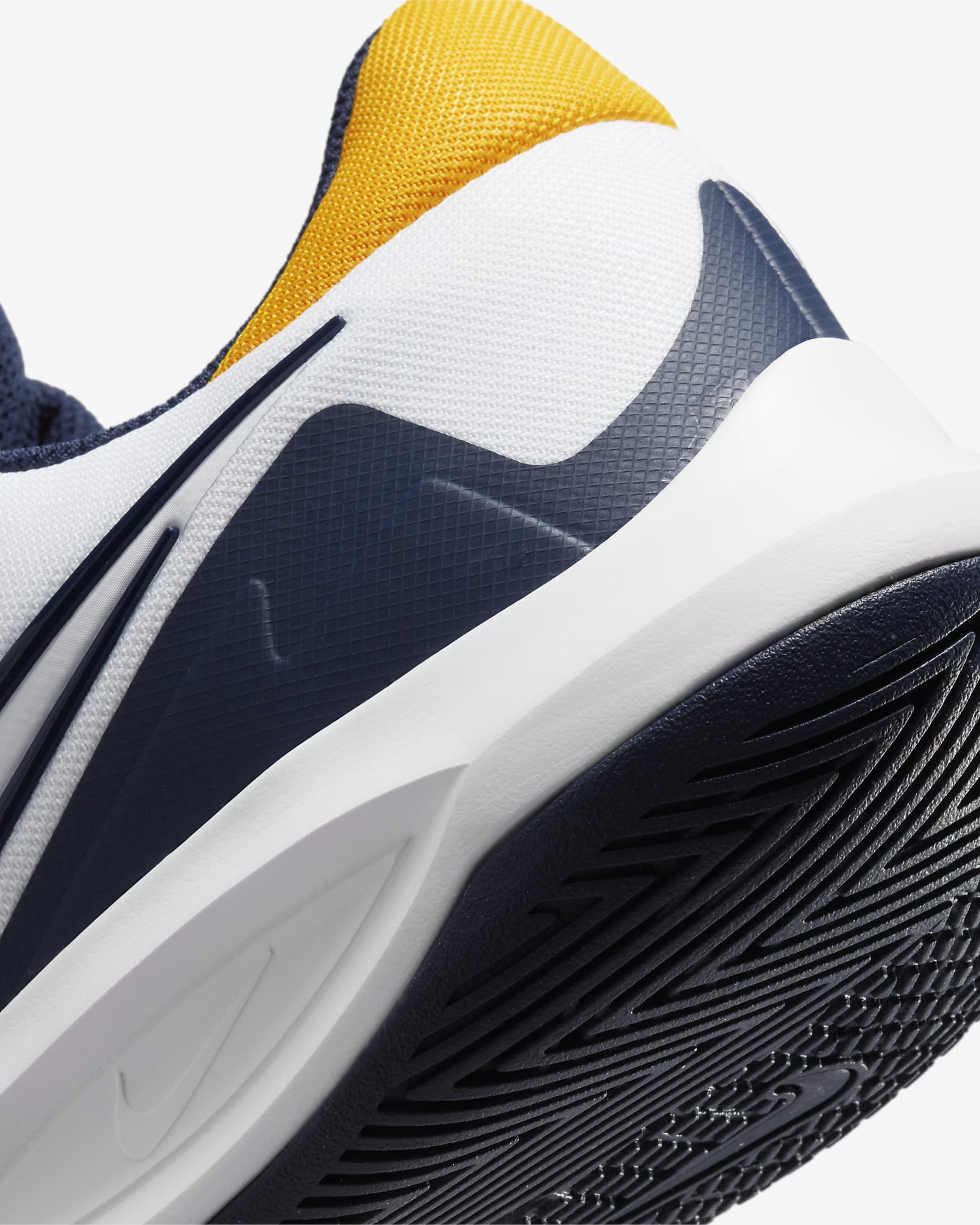 Nike Precision 6 Basketball Shoes - White/University Gold/Midnight Navy