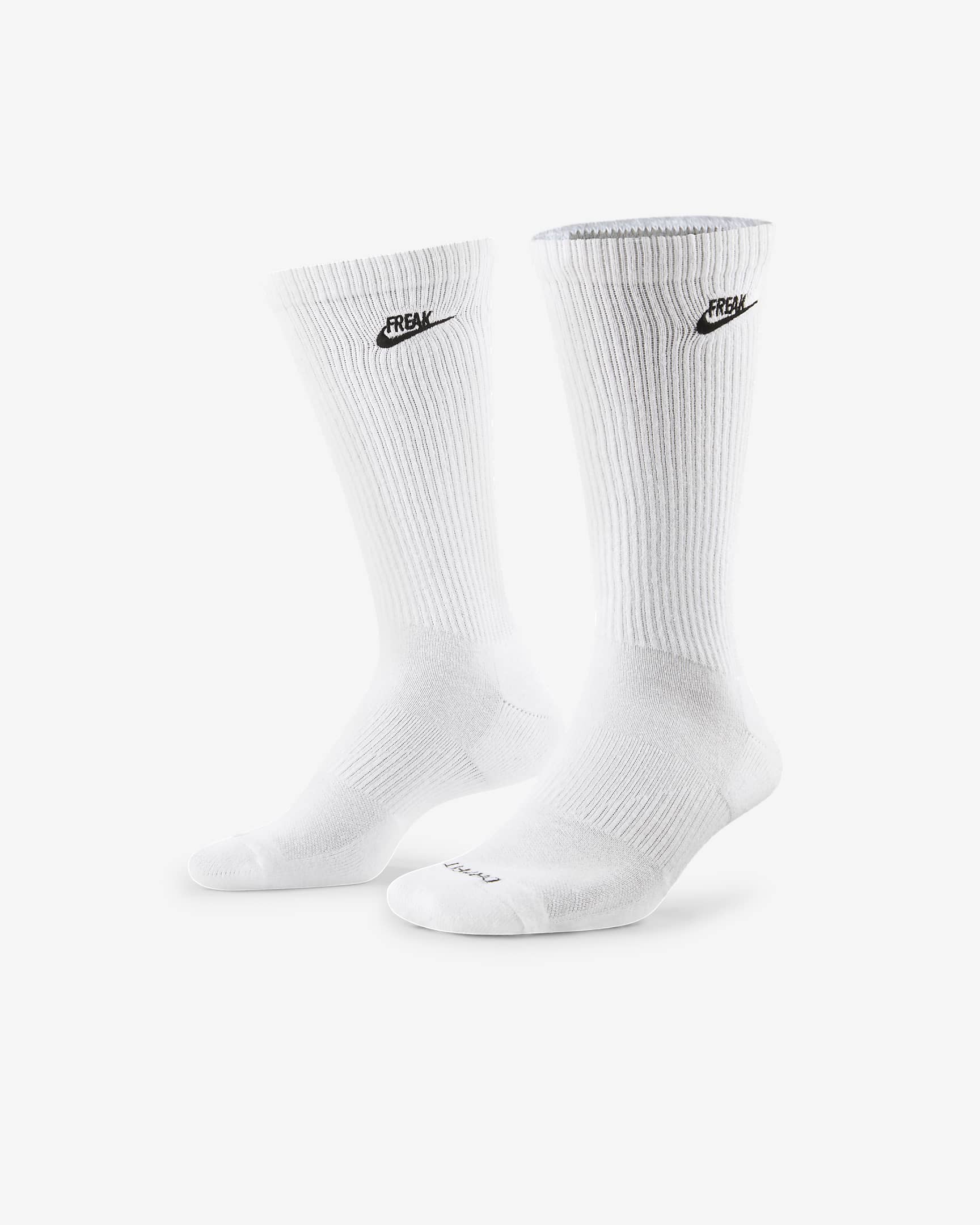 Nike Everyday Plus Cushioned Basketball Crew Socks - White/Pure Platinum/Black