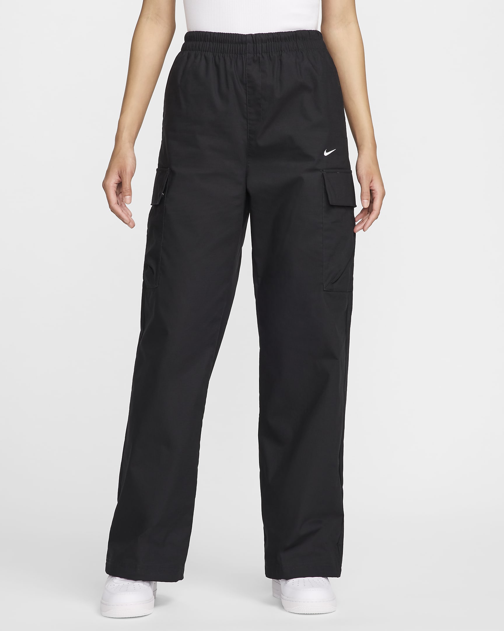 Nike Sportswear Everything Wovens Women's Mid-Rise Cargo Pants - Black/White