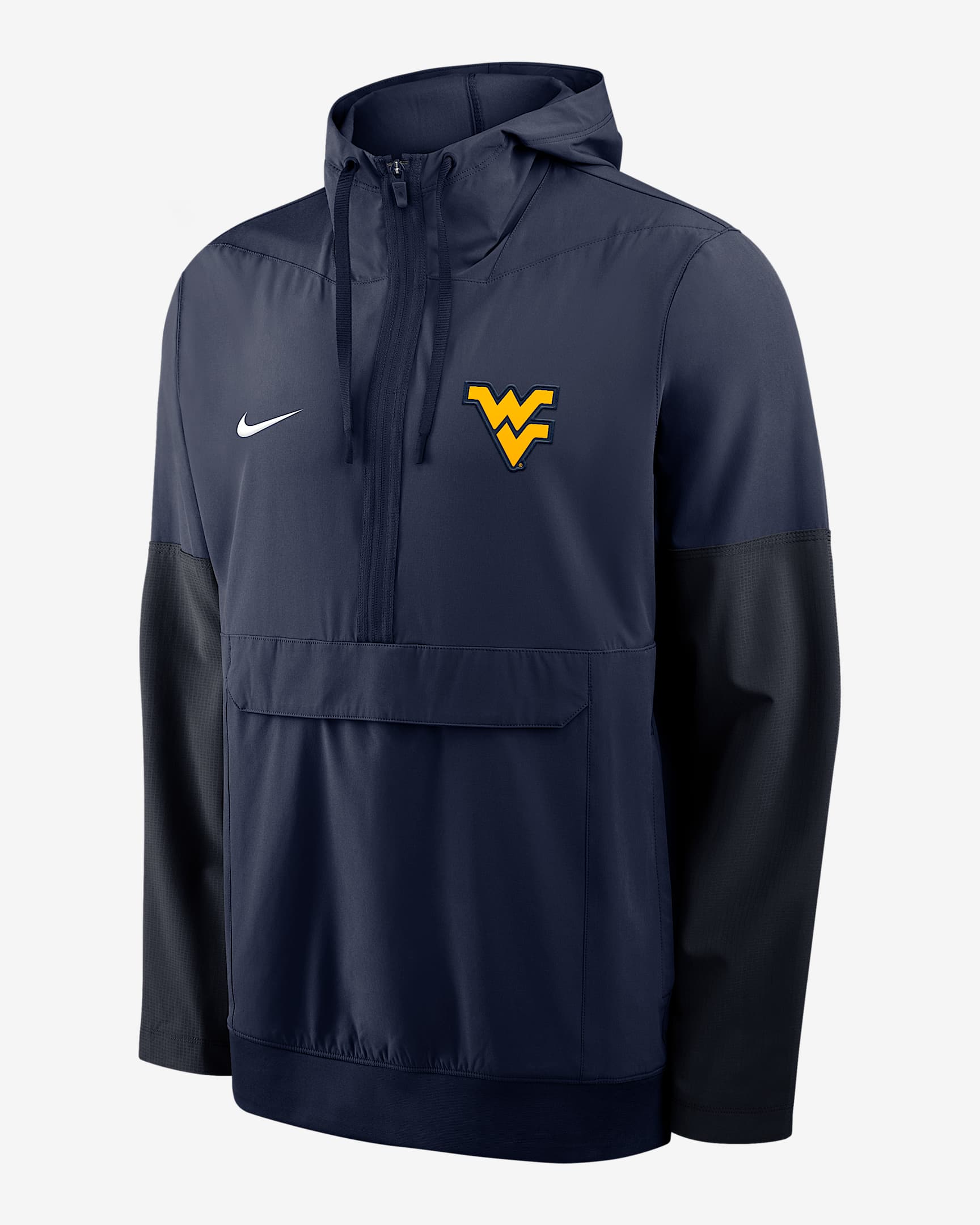 West Virginia Anorak Men's Nike College 1/2-Zip Hooded Jacket - Navy