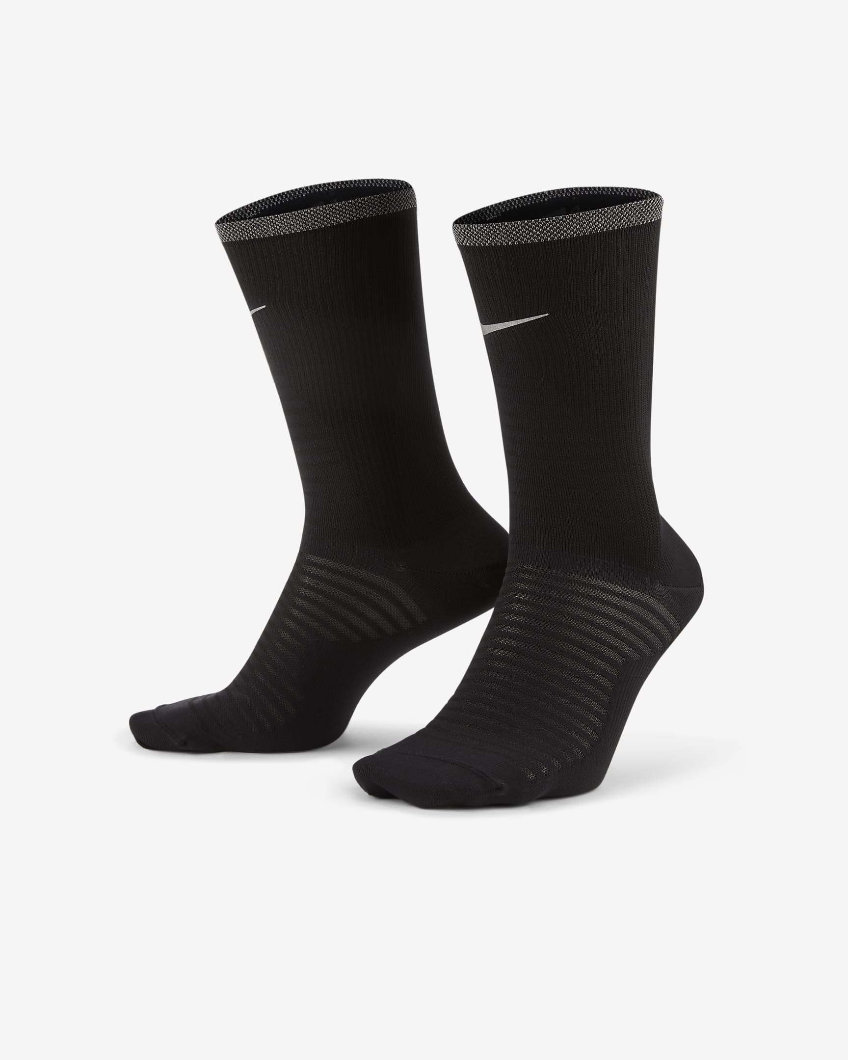 Nike Spark Lightweight Running Crew Socks - Black/Reflect Silver