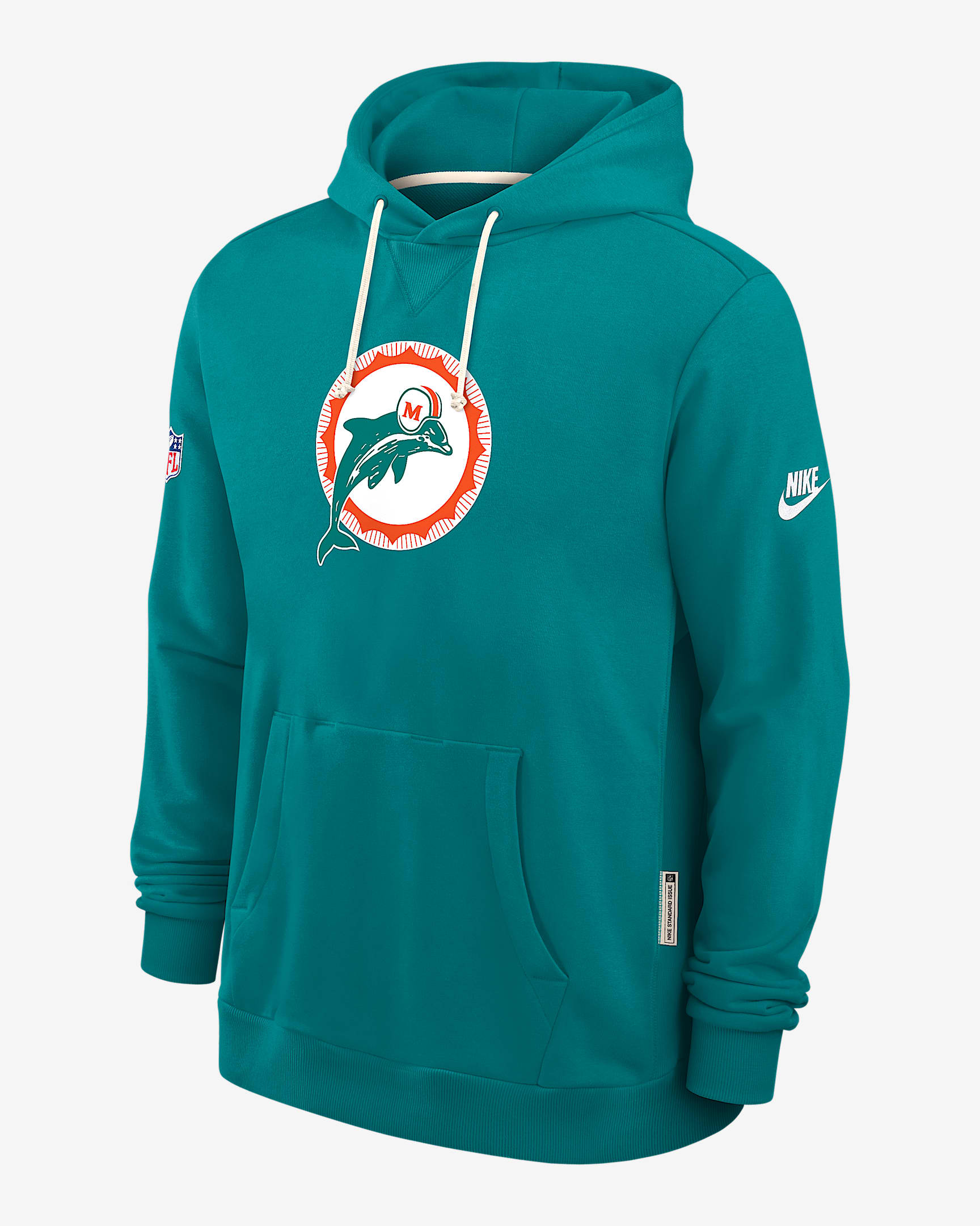 Miami Dolphins Alt Offensive Set Play Sideline Men's Nike Dri-FIT NFL Pullover Hoodie - Aqua