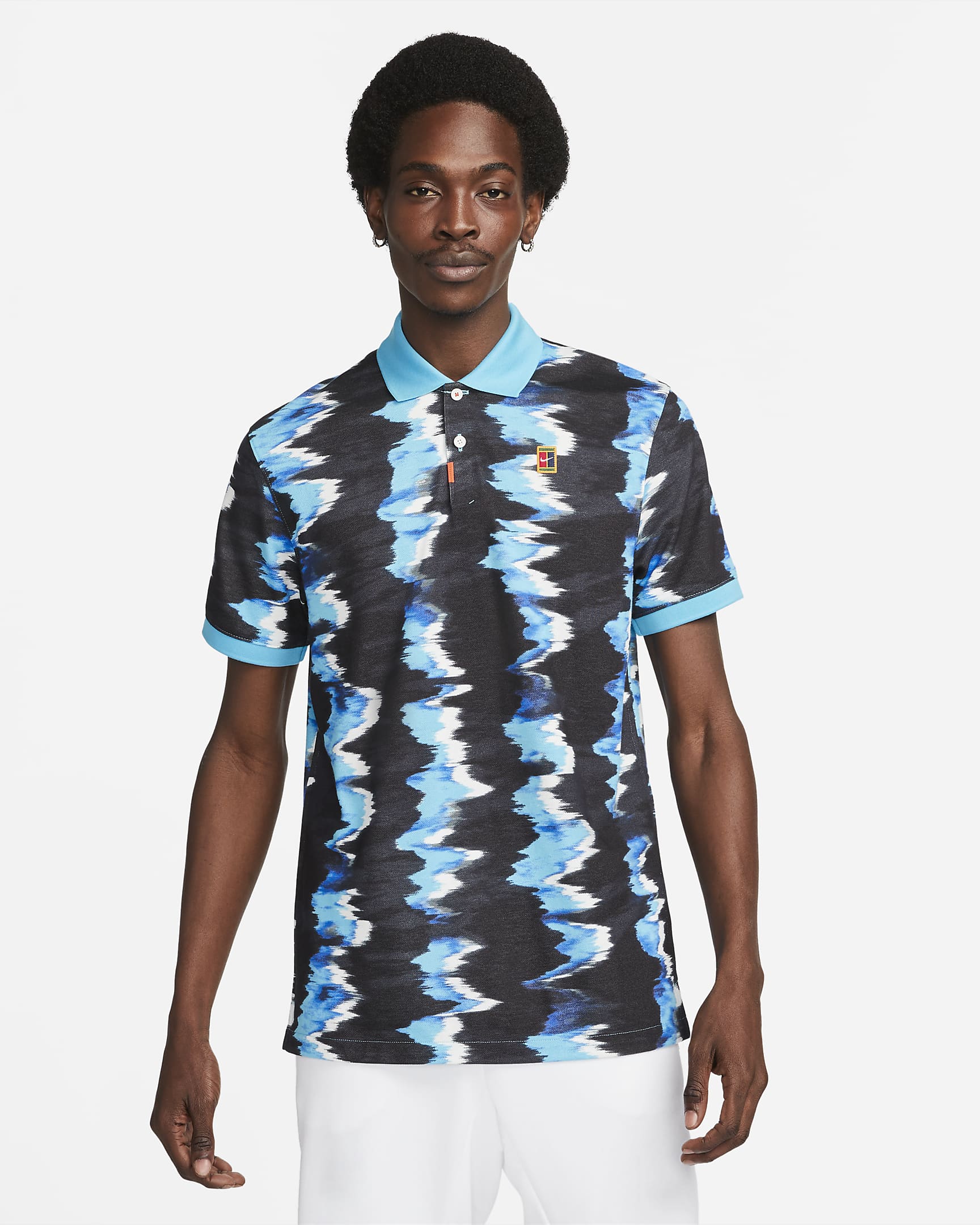 The Nike Polo Print Slim-Fit Polo - Baltic Blue