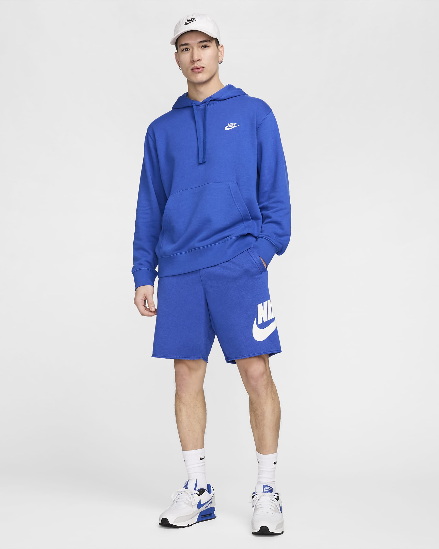 Nike Club Alumni Men's French Terry Shorts - Game Royal/White/White