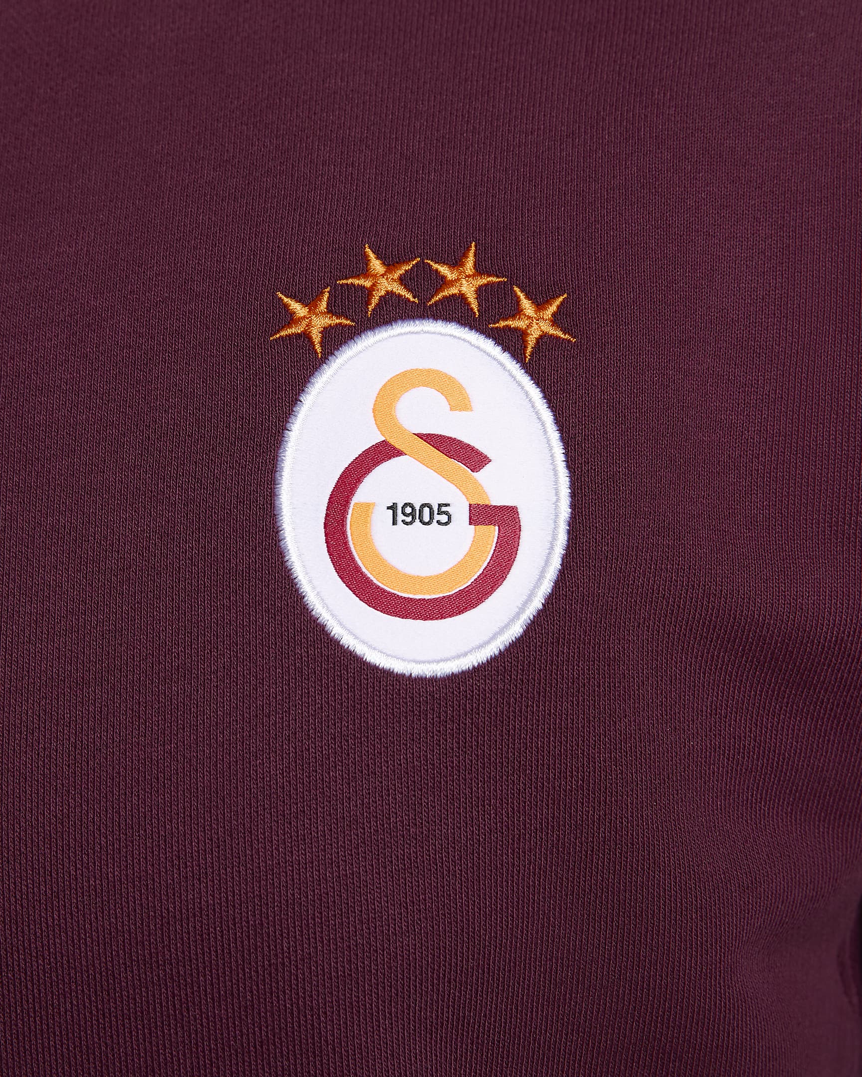 Galatasaray Club Fleece Men's Pullover Hoodie - Night Maroon/University Red