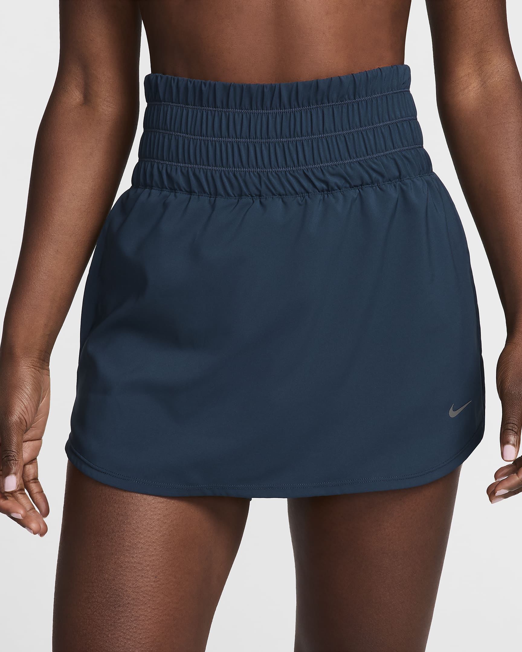 Skort Dri-FIT de tiro ultraalto para mujer Nike One - Azul marino militar/Negro