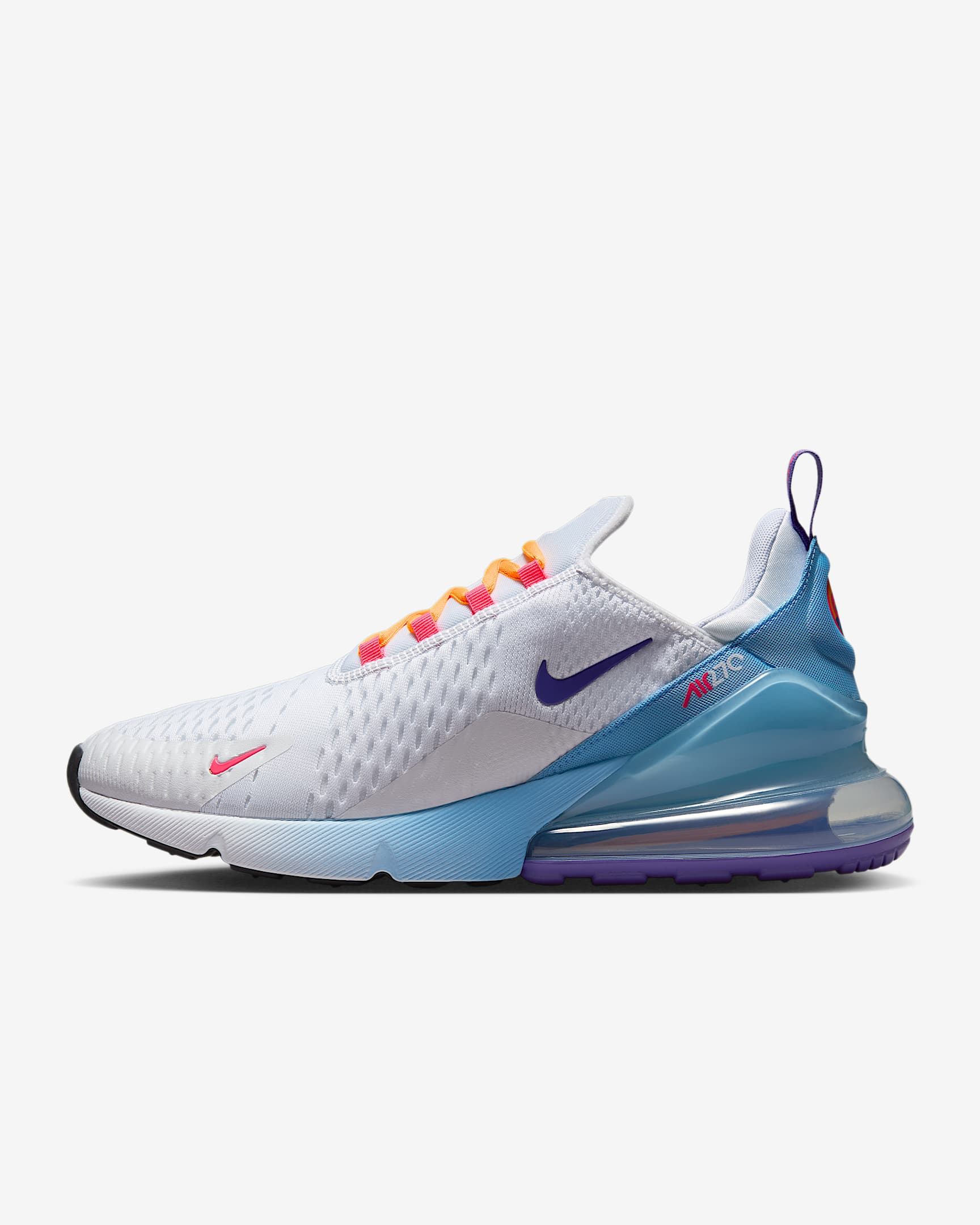 Colorado Rockies Nike Air Max 270 Men's Shoes - White/Cobalt Pulse/Psychic Purple