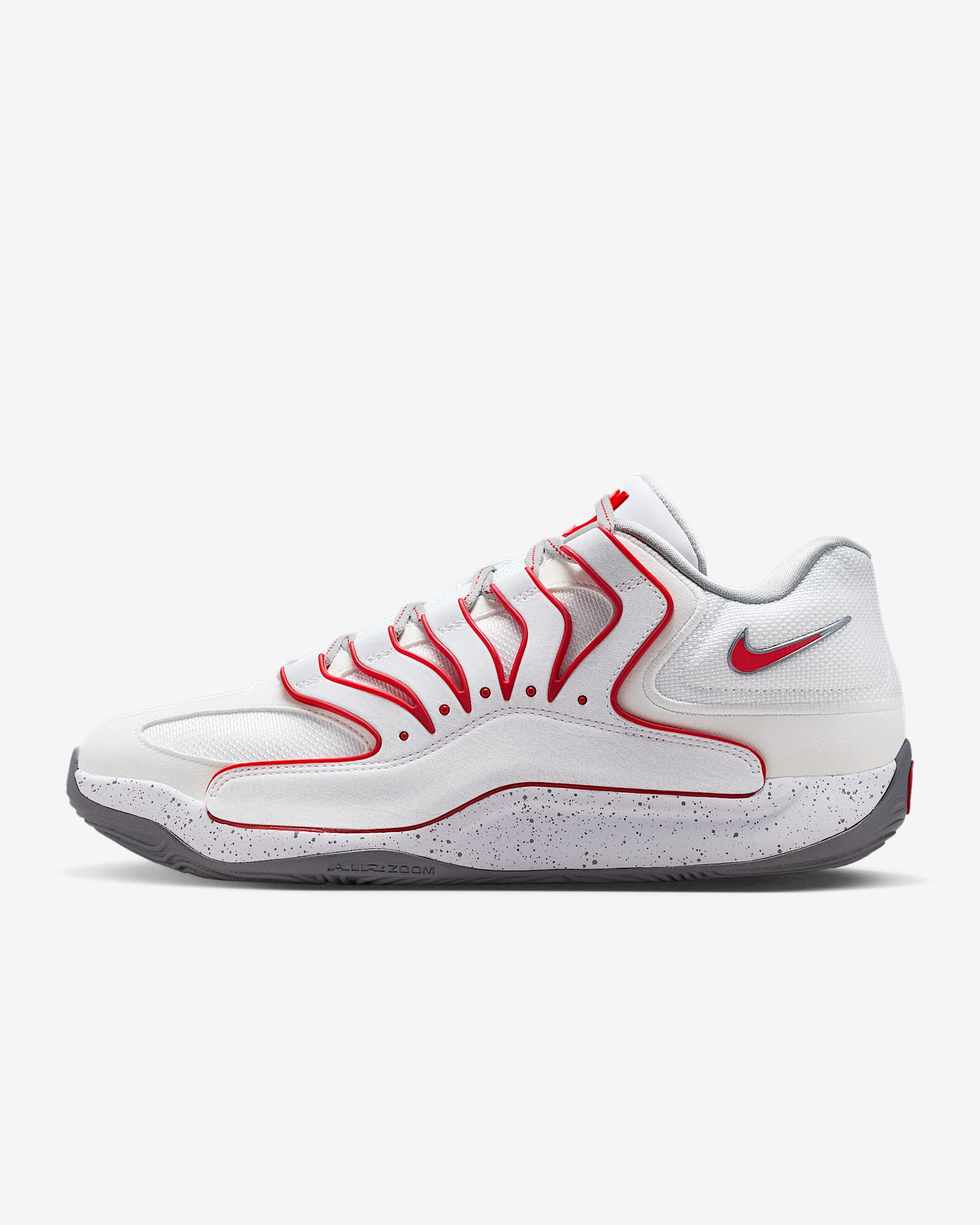 KD18 Basketball Shoes - White/Light Smoke Grey/Smoke Grey/University Red