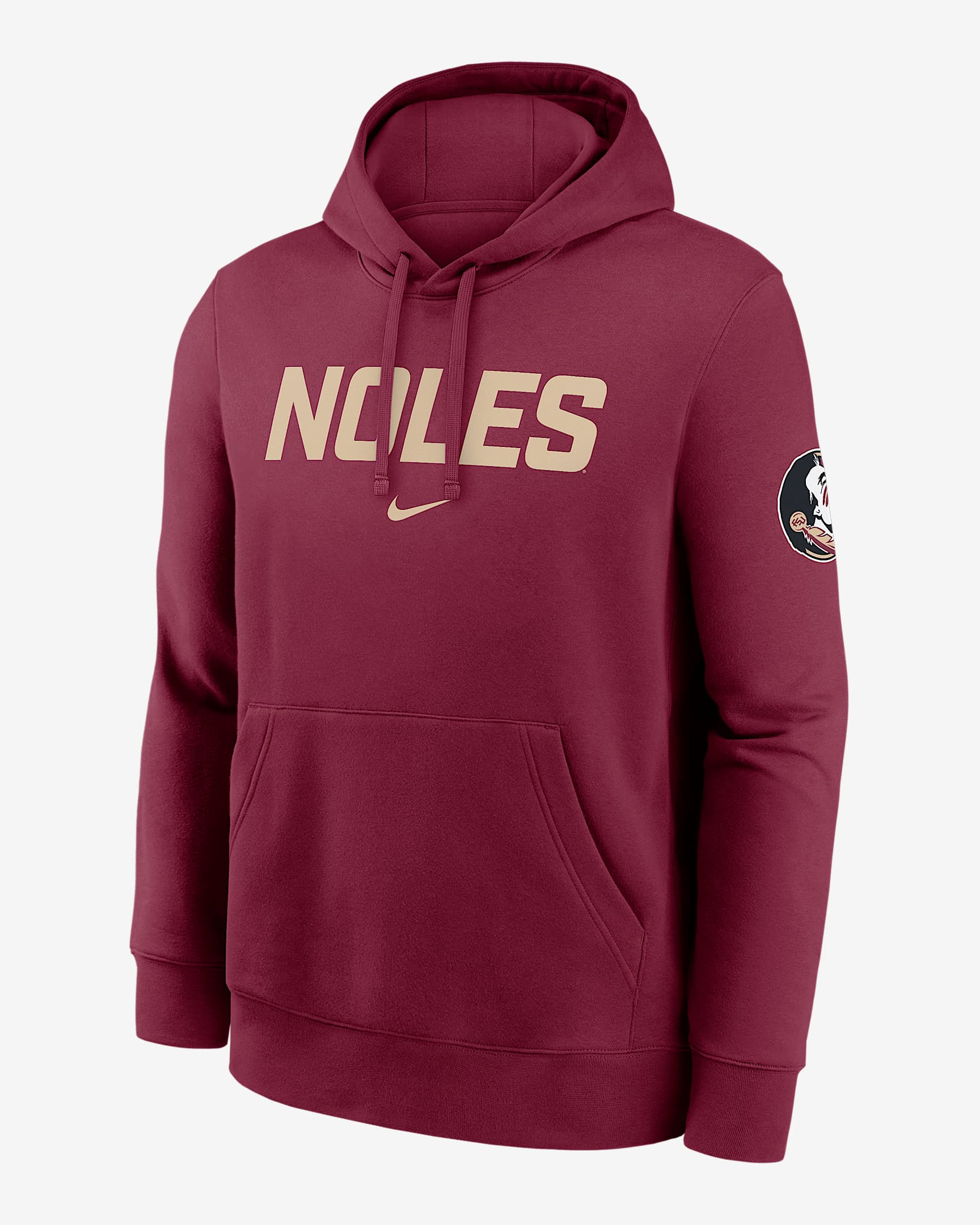 Florida State Club 2-Hit Nickname Men's Nike College Pullover Hoodie - Garnet