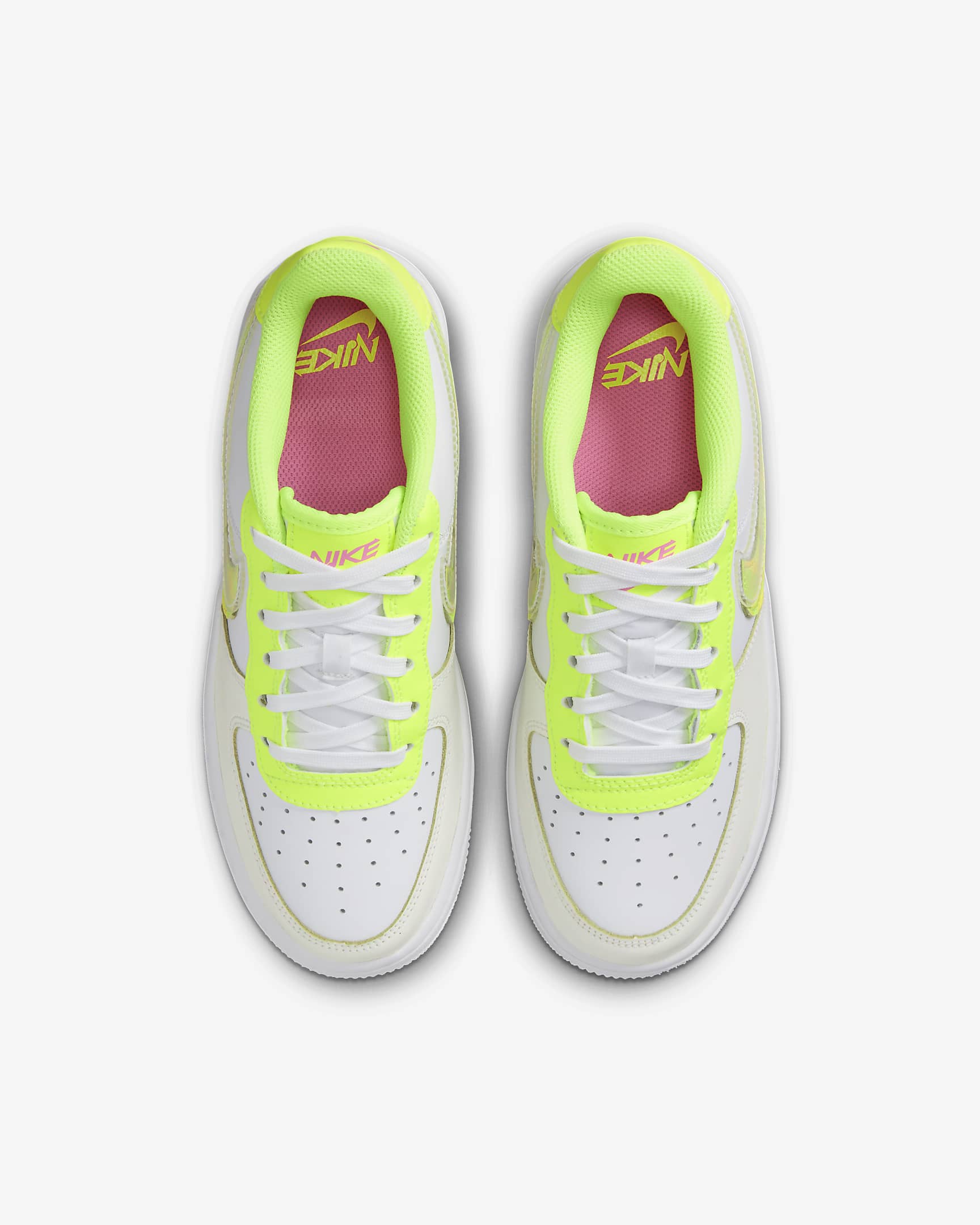 Calzado para niños grandes Nike Air Force 1 LV8 - Blanco/Volt/Rosa resplandor/Multicolor