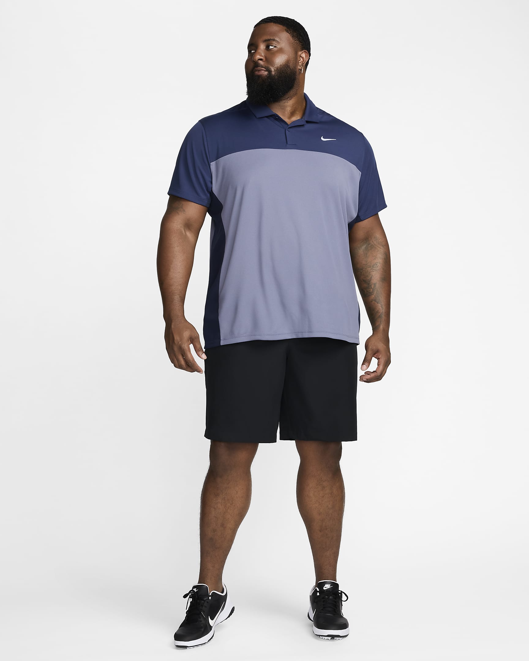 Nike Victory+ Dri-FIT galléros férfi golfpóló - Midnight Navy/Obsidian/Light Carbon/Fehér