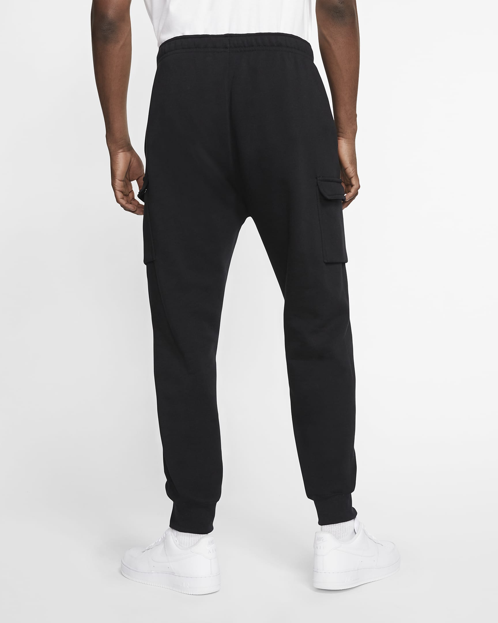 Pants cargo para hombre Nike Sportswear Club Fleece - Negro/Negro/Blanco