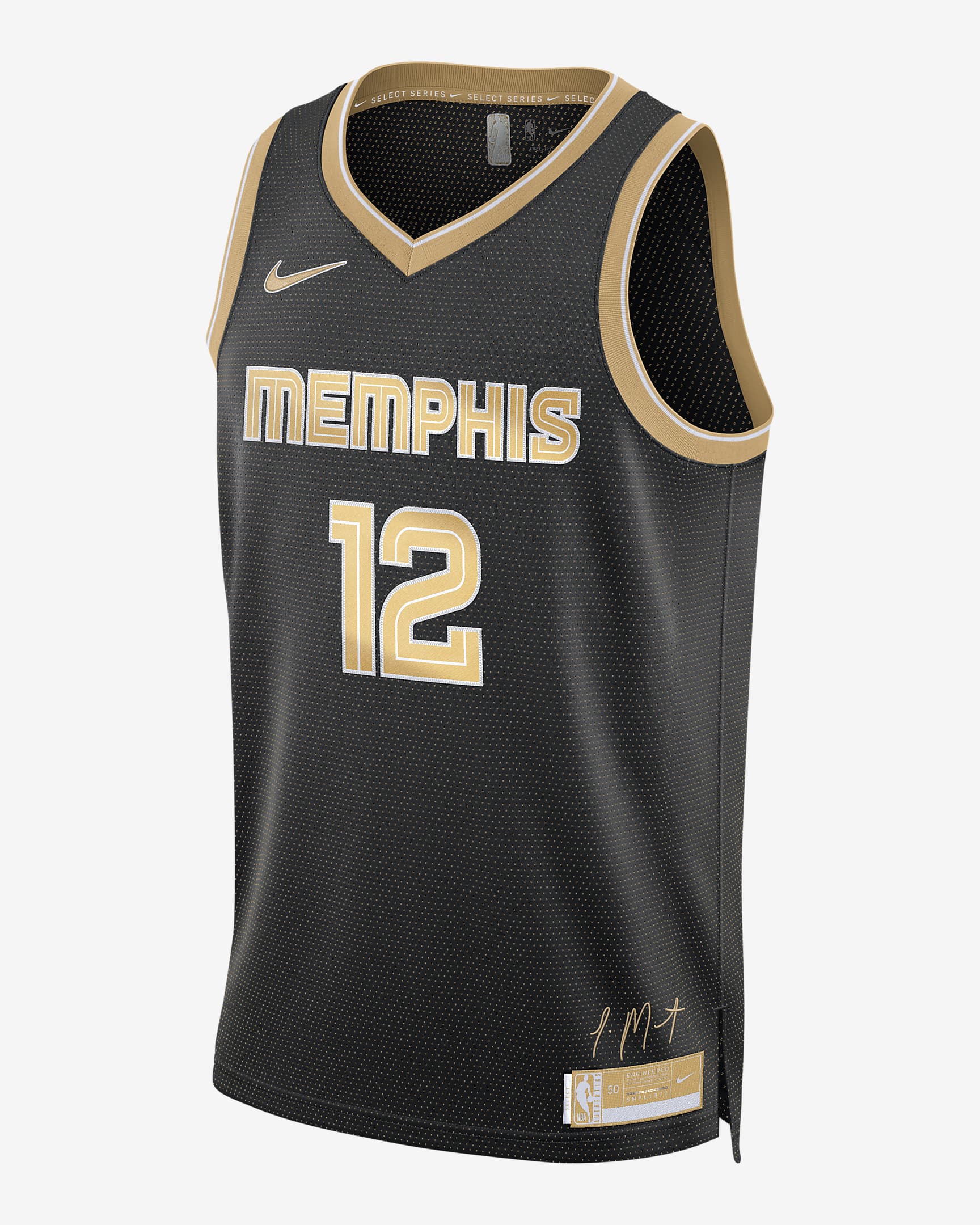 Ja Morant Memphis Grizzlies 2024 Select Series Nike Dri-FIT NBA Swingman Trikot für Herren - Schwarz/Club Gold