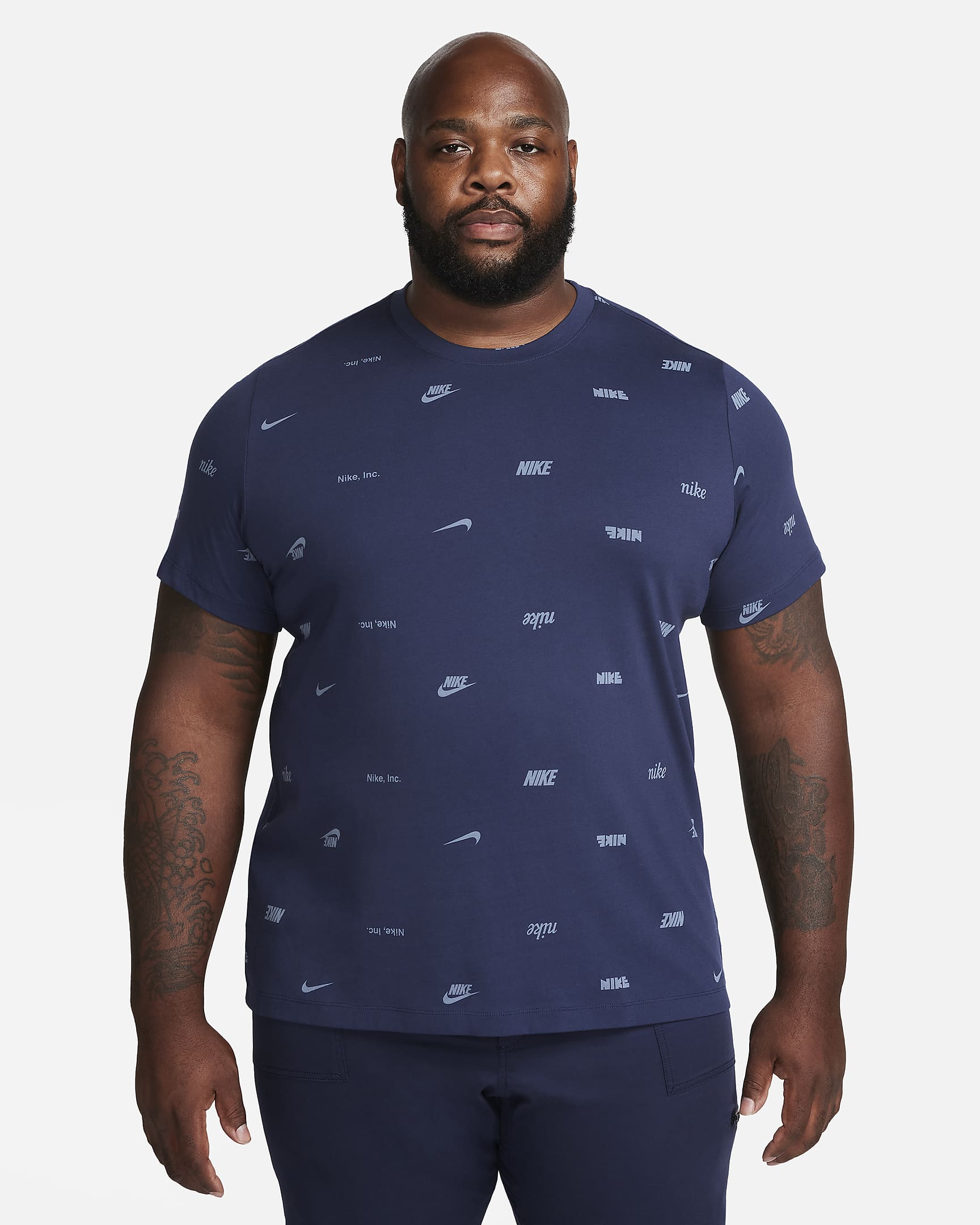 Nike Club Men's Allover Print T-Shirt - Midnight Navy