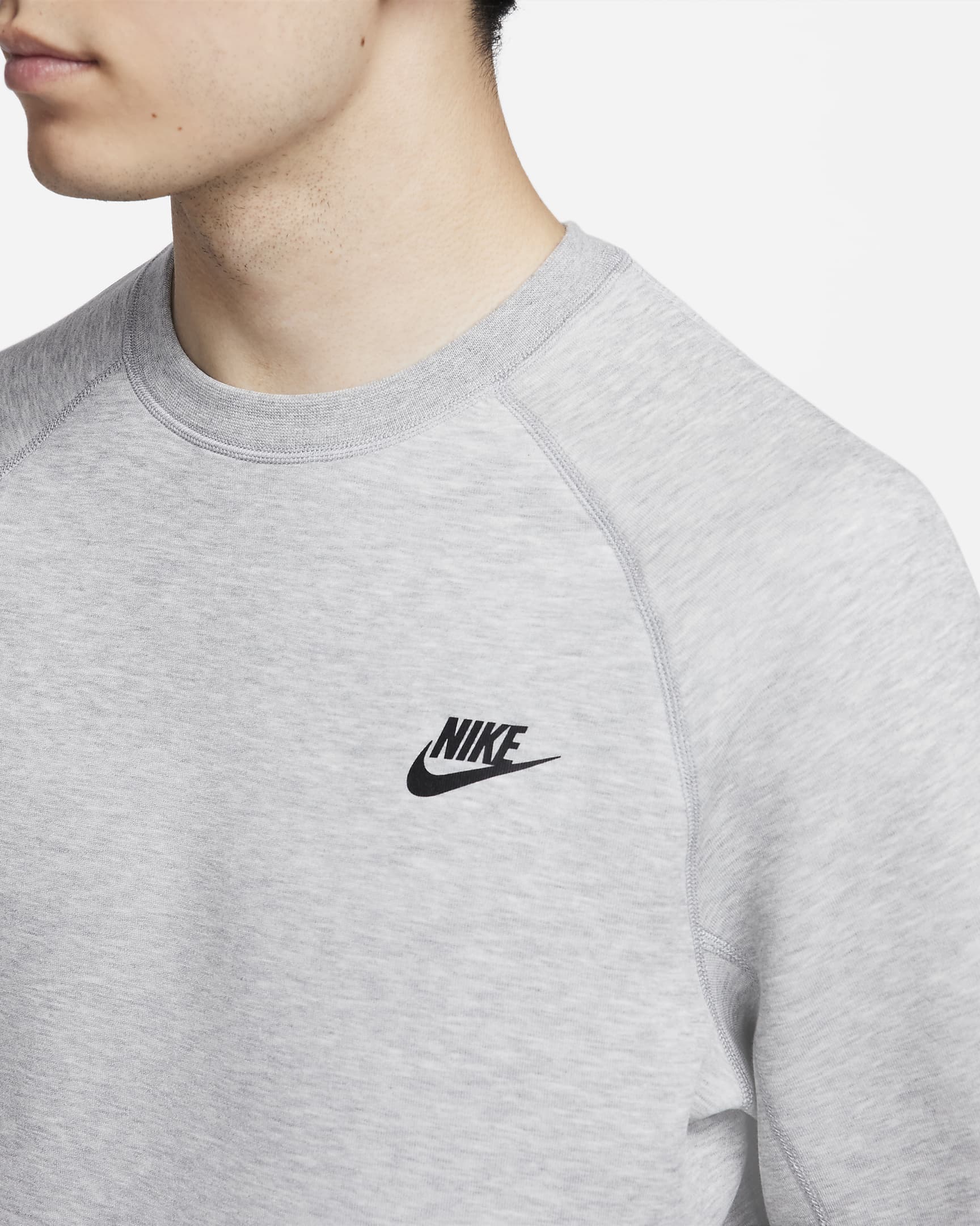 Nike Sportswear Tech Fleece Men's Crew - Dark Grey Heather/Black