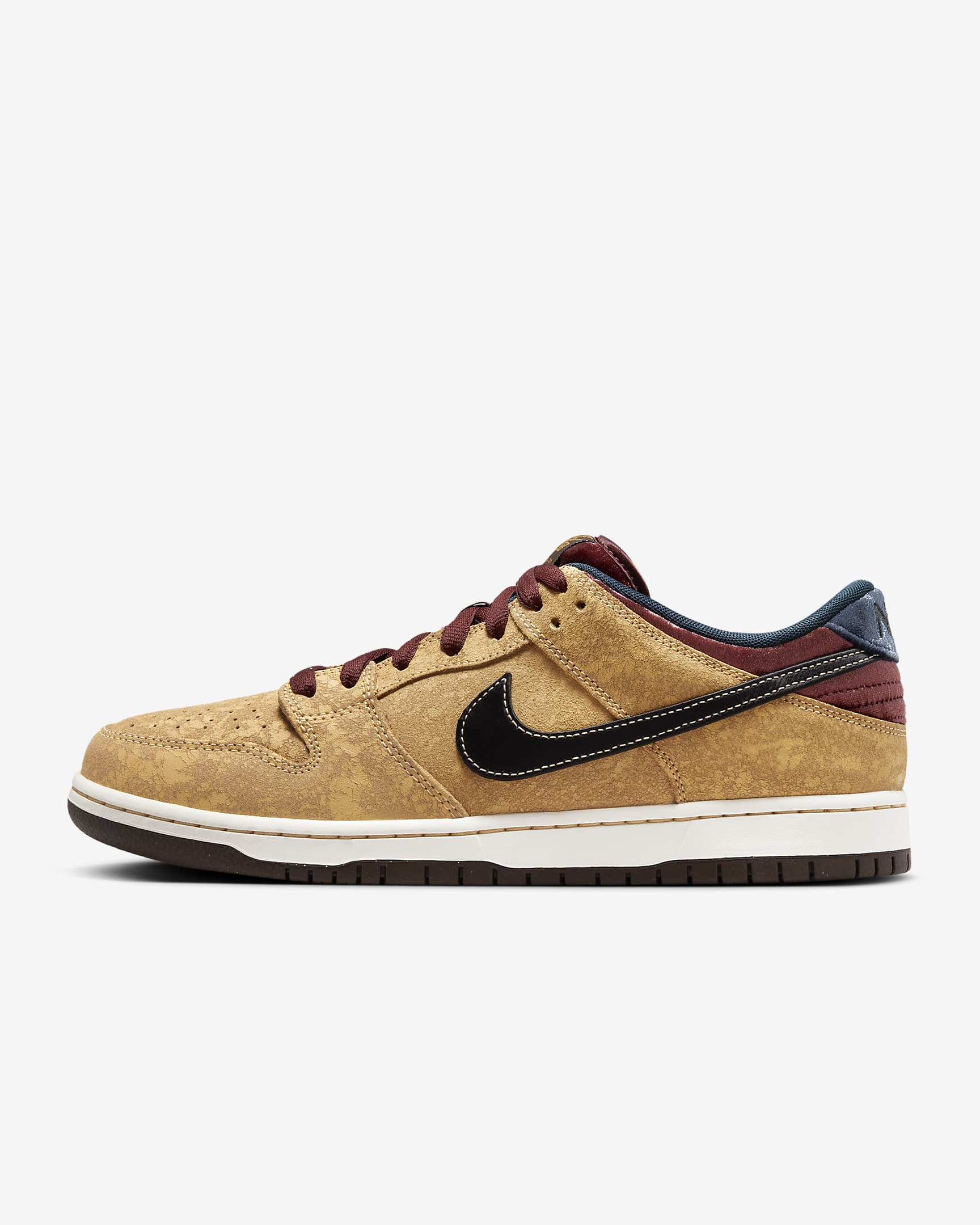 Nike SB Dunk Low Pro Skate Shoes - Celestial Gold/Dark Team Red/Armory Navy/Black