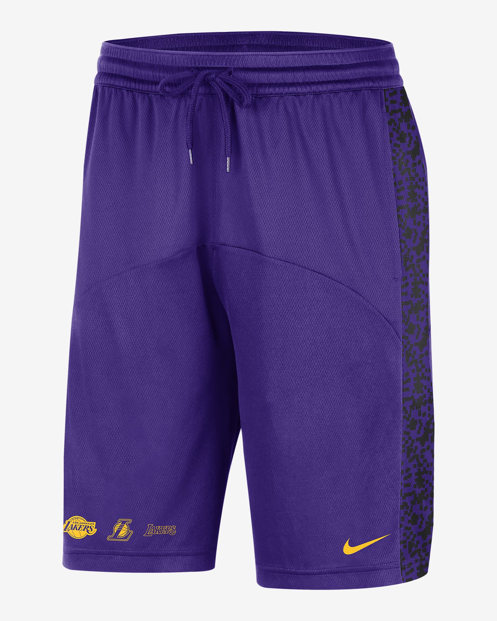 Los Angeles Lakers Starting 5 Courtside Men's Nike DriFIT NBA Graphic Shorts.
