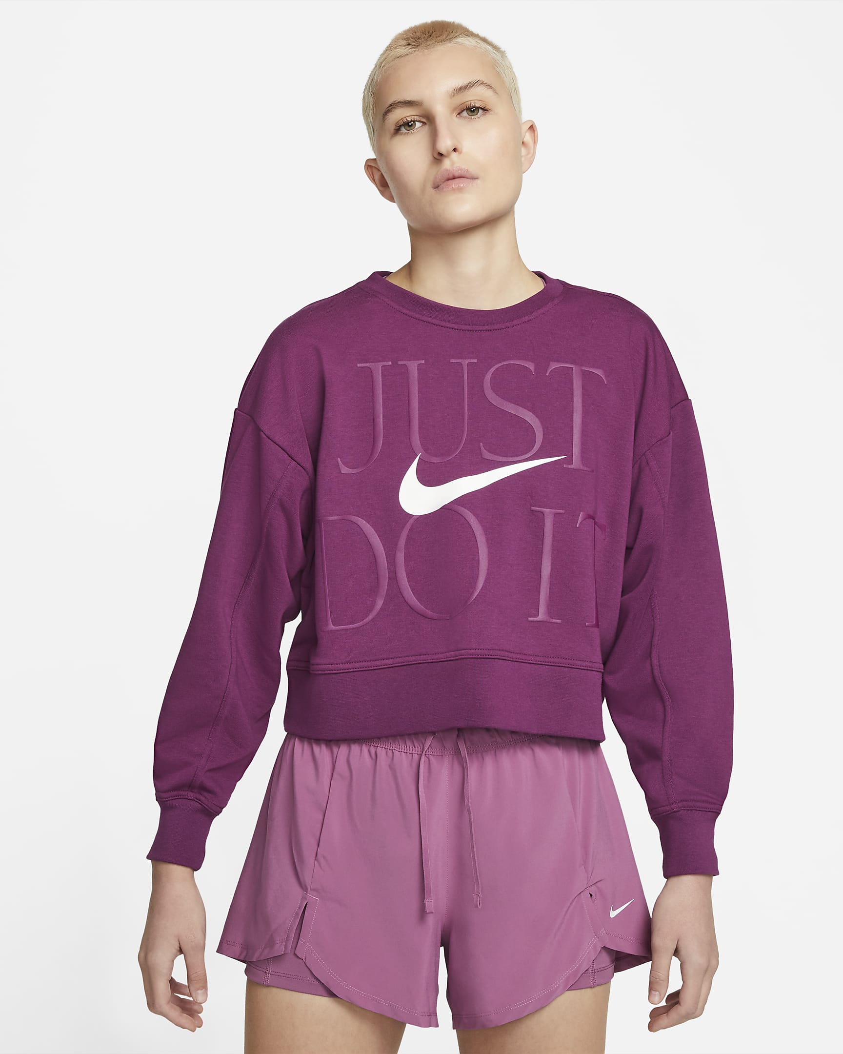 Sudadera de entrenamiento para mujer Nike Dri-FIT Get Fit - Sangría/Blanco